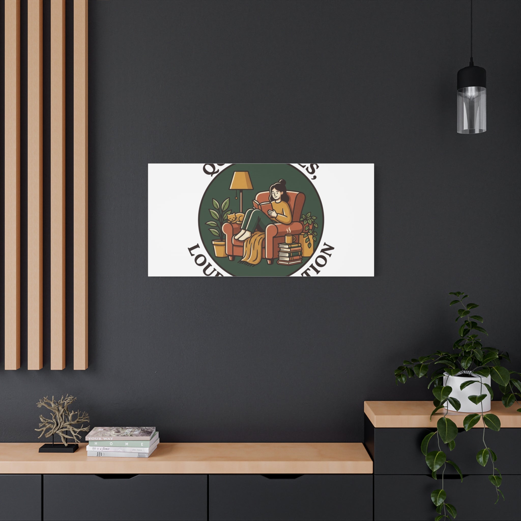 Quiet Pages Loud Imagination Canvas | Book Lover, Cozy Reading, Library Aesthetic