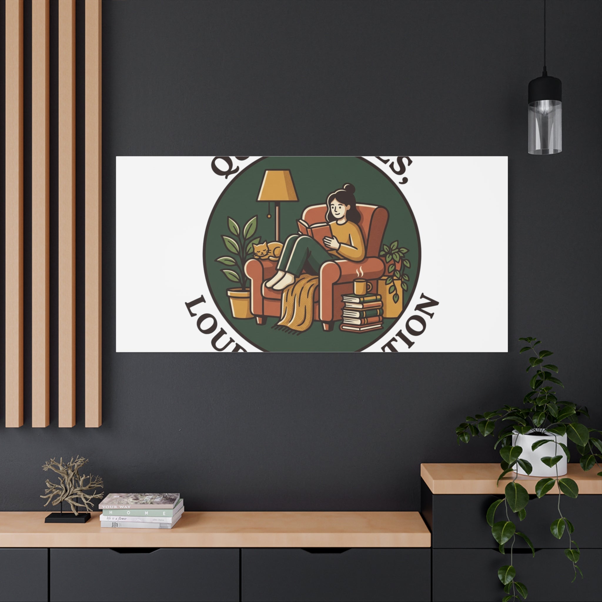Quiet Pages Loud Imagination Canvas | Book Lover, Cozy Reading, Library Aesthetic
