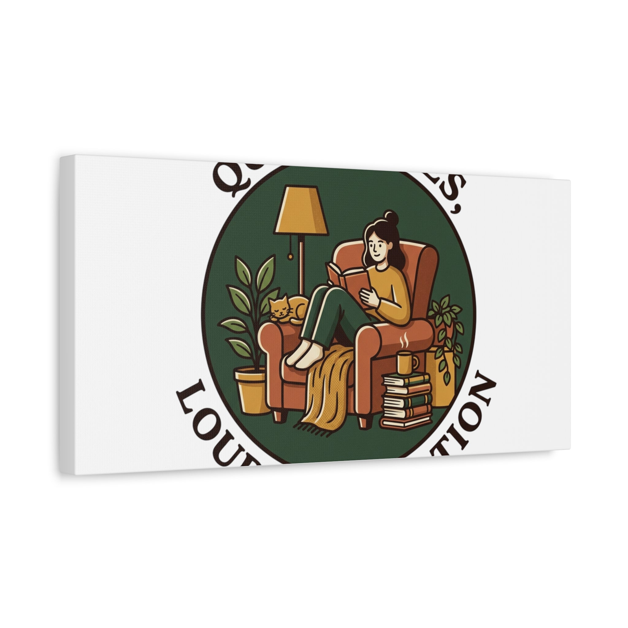 Quiet Pages Loud Imagination Canvas | Book Lover, Cozy Reading, Library Aesthetic