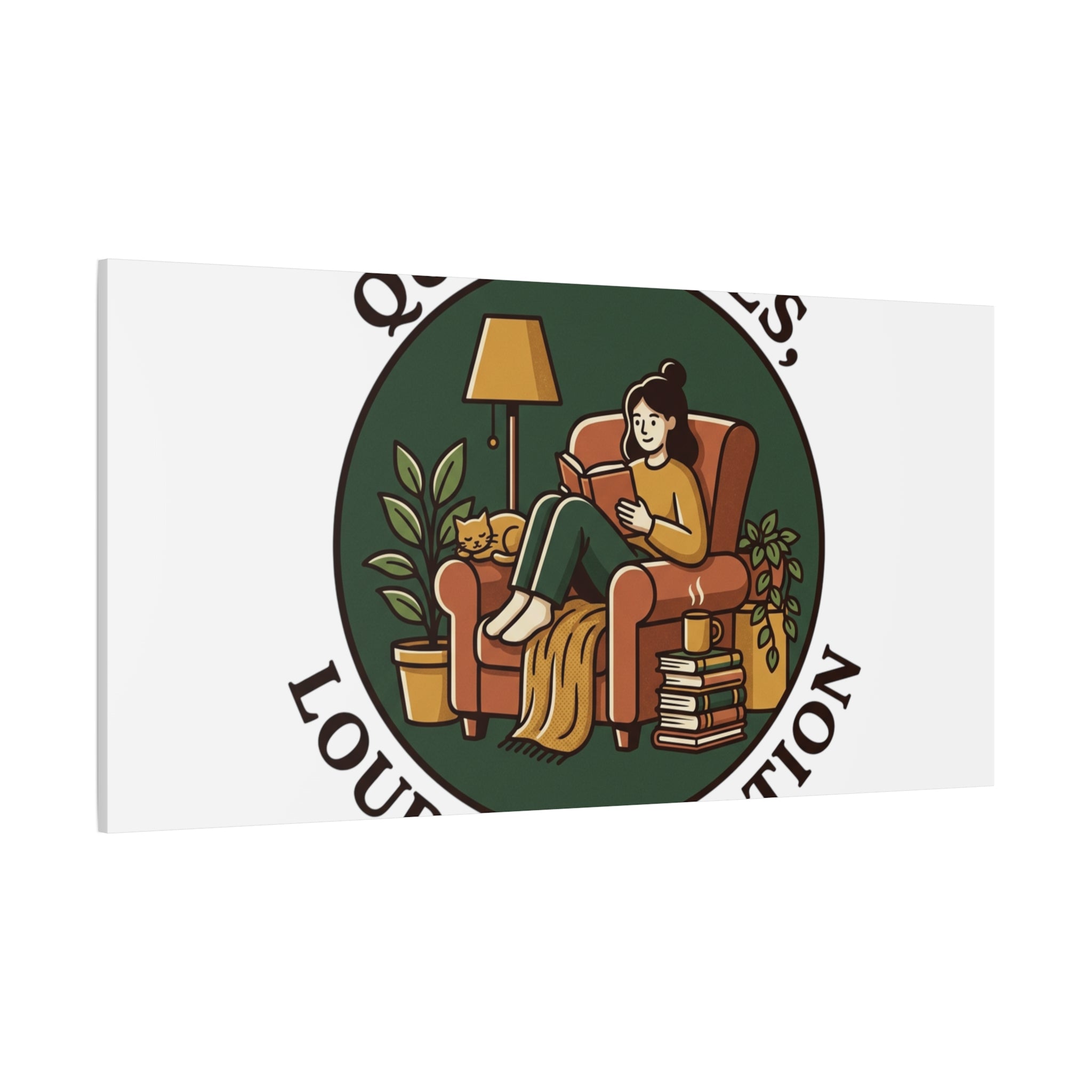 Quiet Pages Loud Imagination Canvas | Book Lover, Cozy Reading, Library Aesthetic