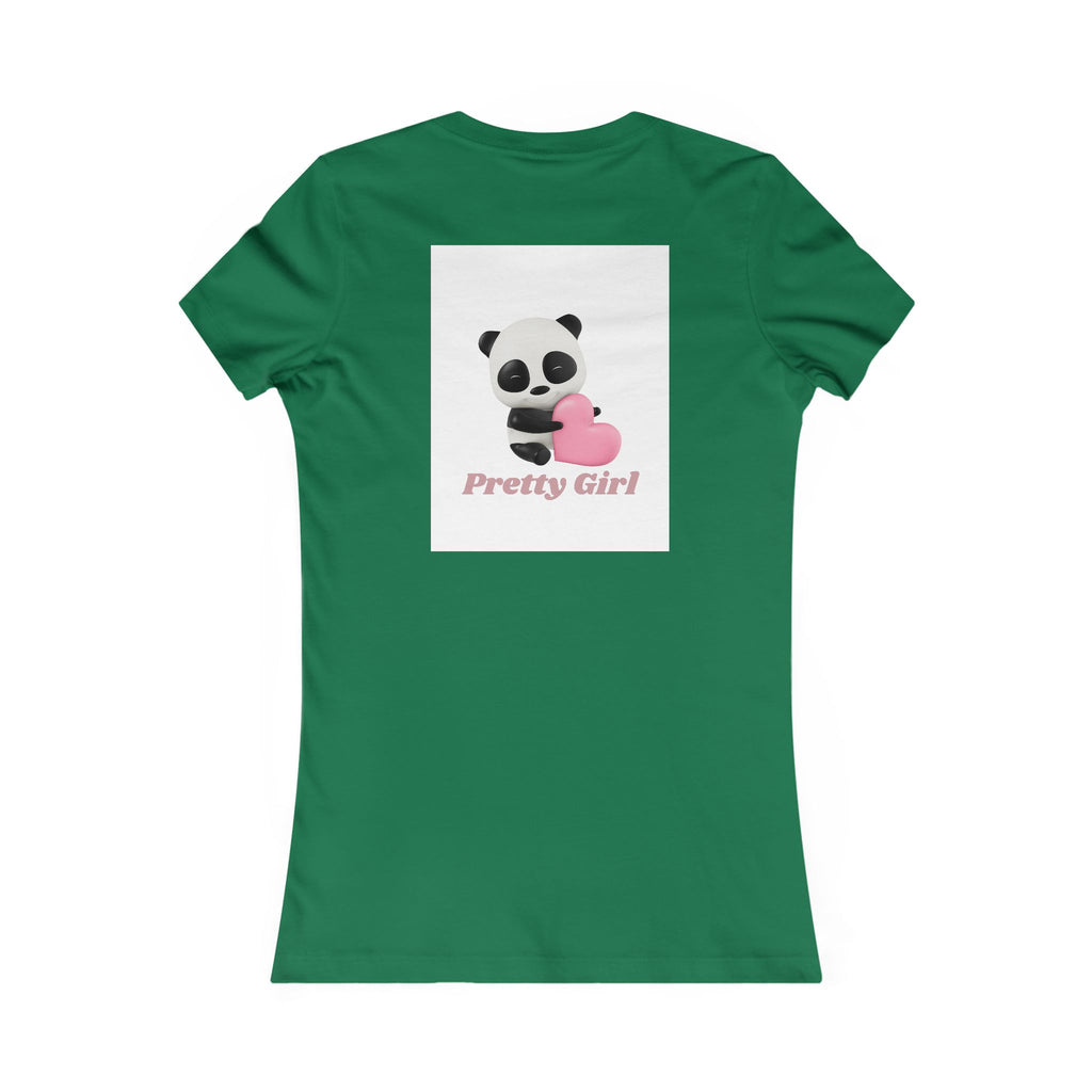Pretty Girl Panda Tee — Cute Women's Graphic T-Shirt with Pink Heart