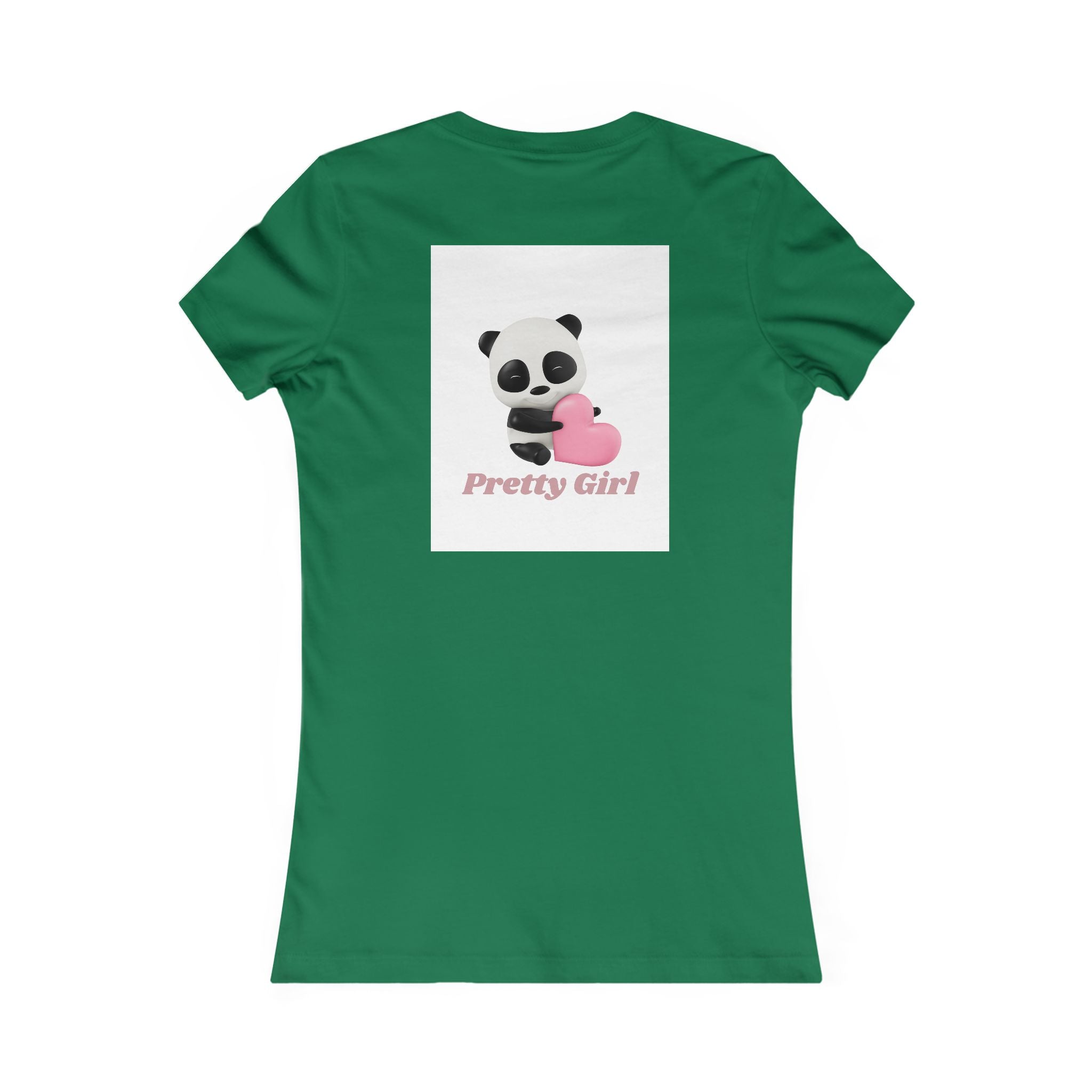 Pretty Girl Panda Tee — Cute Women's Graphic T-Shirt with Pink Heart