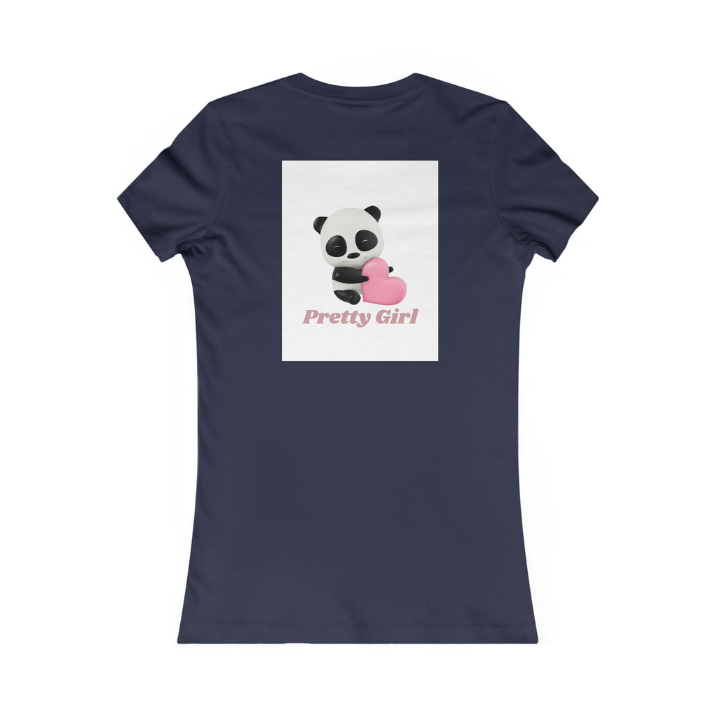 Pretty Girl Panda Tee — Cute Women's Graphic T-Shirt with Pink Heart