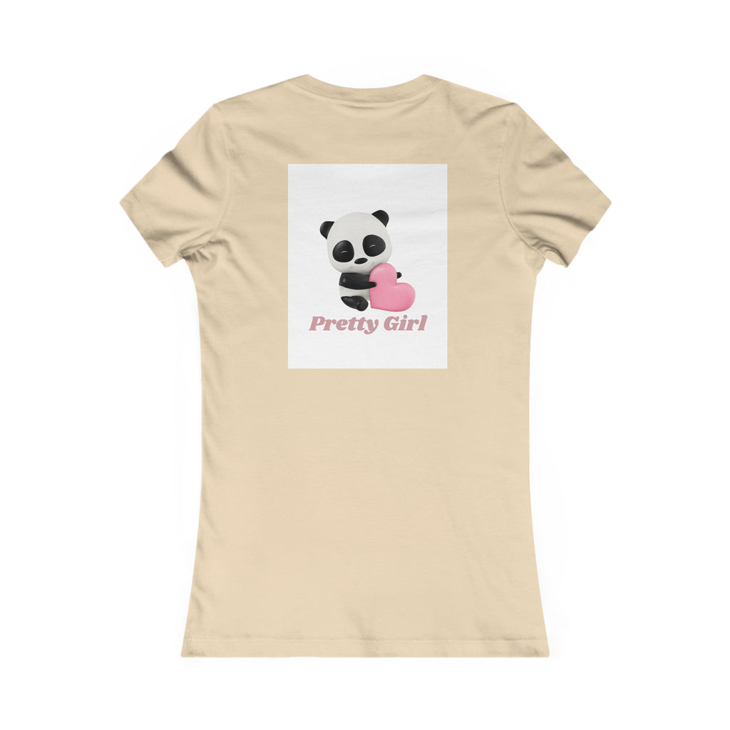 Pretty Girl Panda Tee — Cute Women's Graphic T-Shirt with Pink Heart