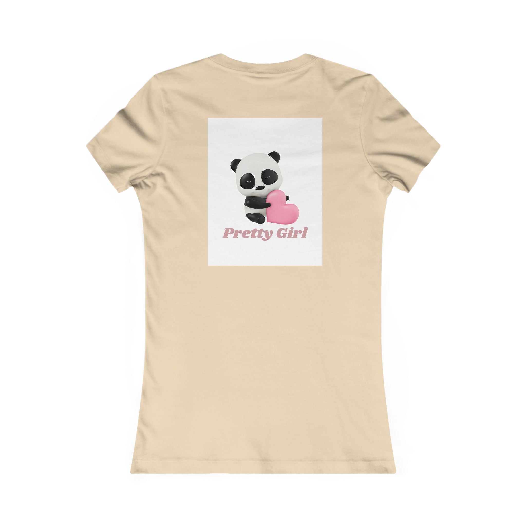 Pretty Girl Panda Tee — Cute Women's Graphic T-Shirt with Pink Heart