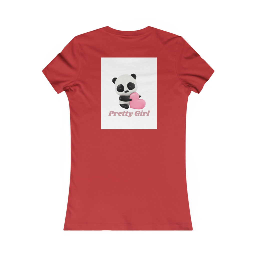 Pretty Girl Panda Tee — Cute Women's Graphic T-Shirt with Pink Heart