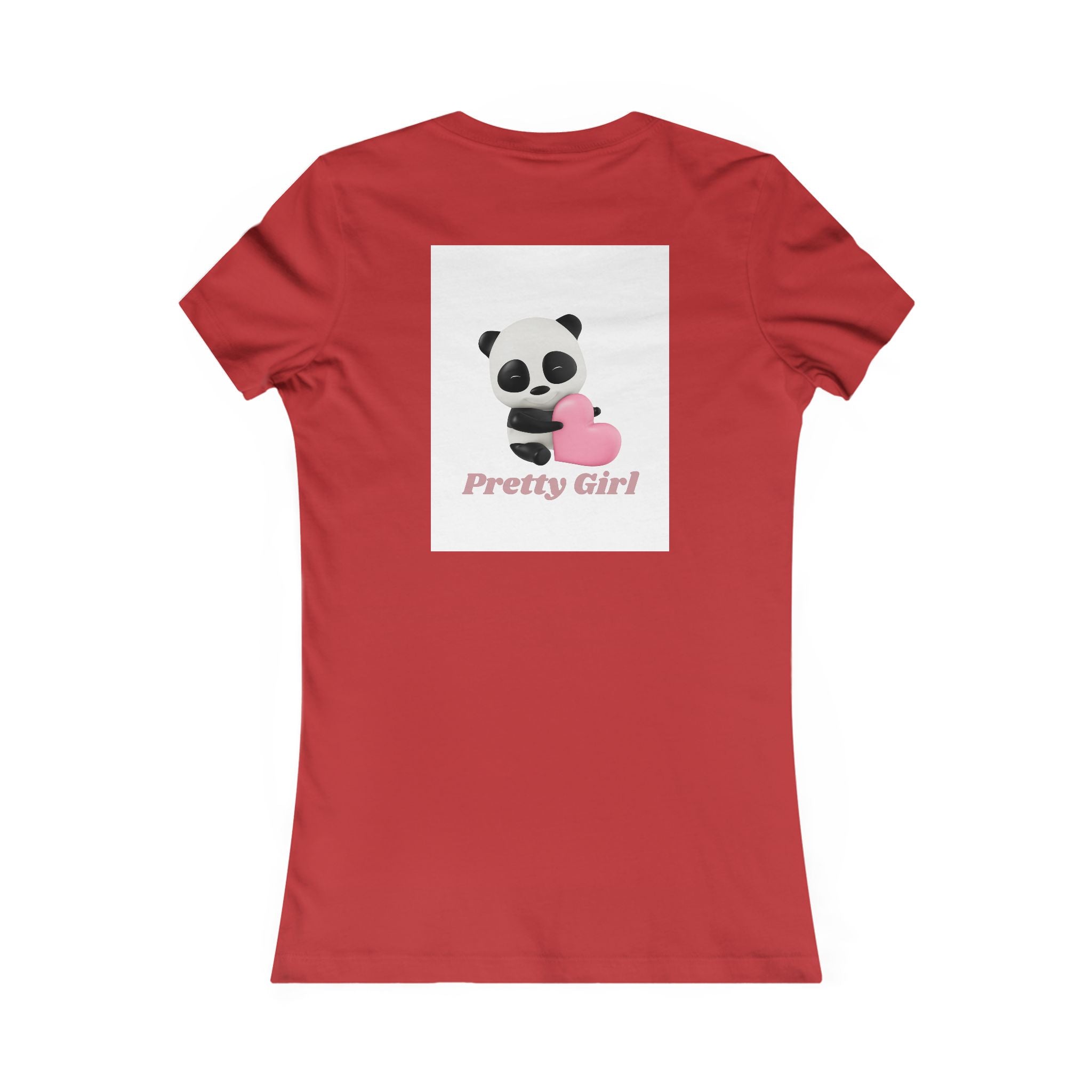 Pretty Girl Panda Tee — Cute Women's Graphic T-Shirt with Pink Heart
