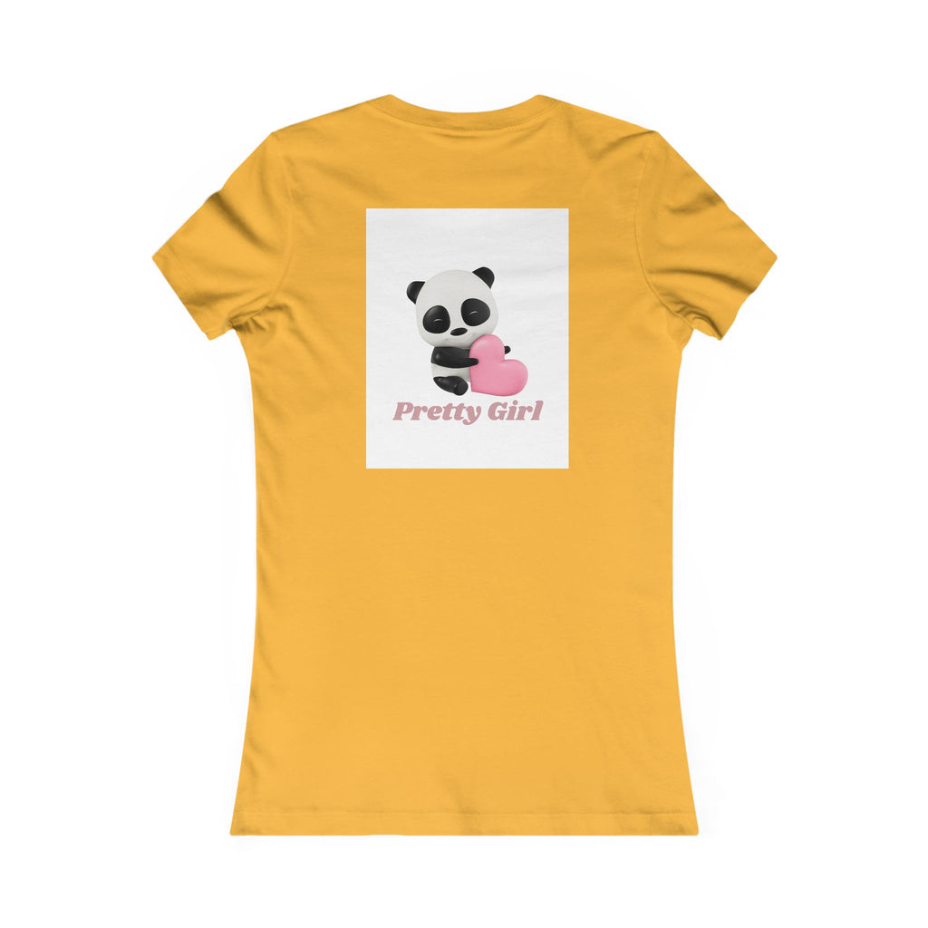 Pretty Girl Panda Tee — Cute Women's Graphic T-Shirt with Pink Heart