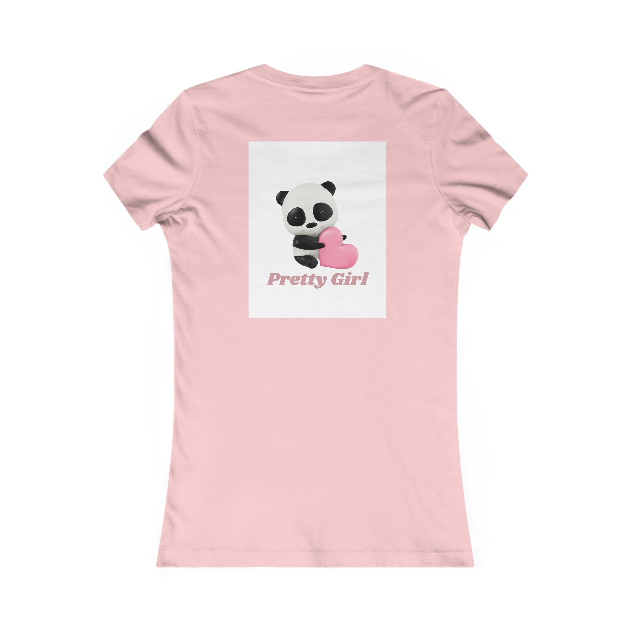 Pretty Girl Panda Tee — Cute Women's Graphic T-Shirt with Pink Heart