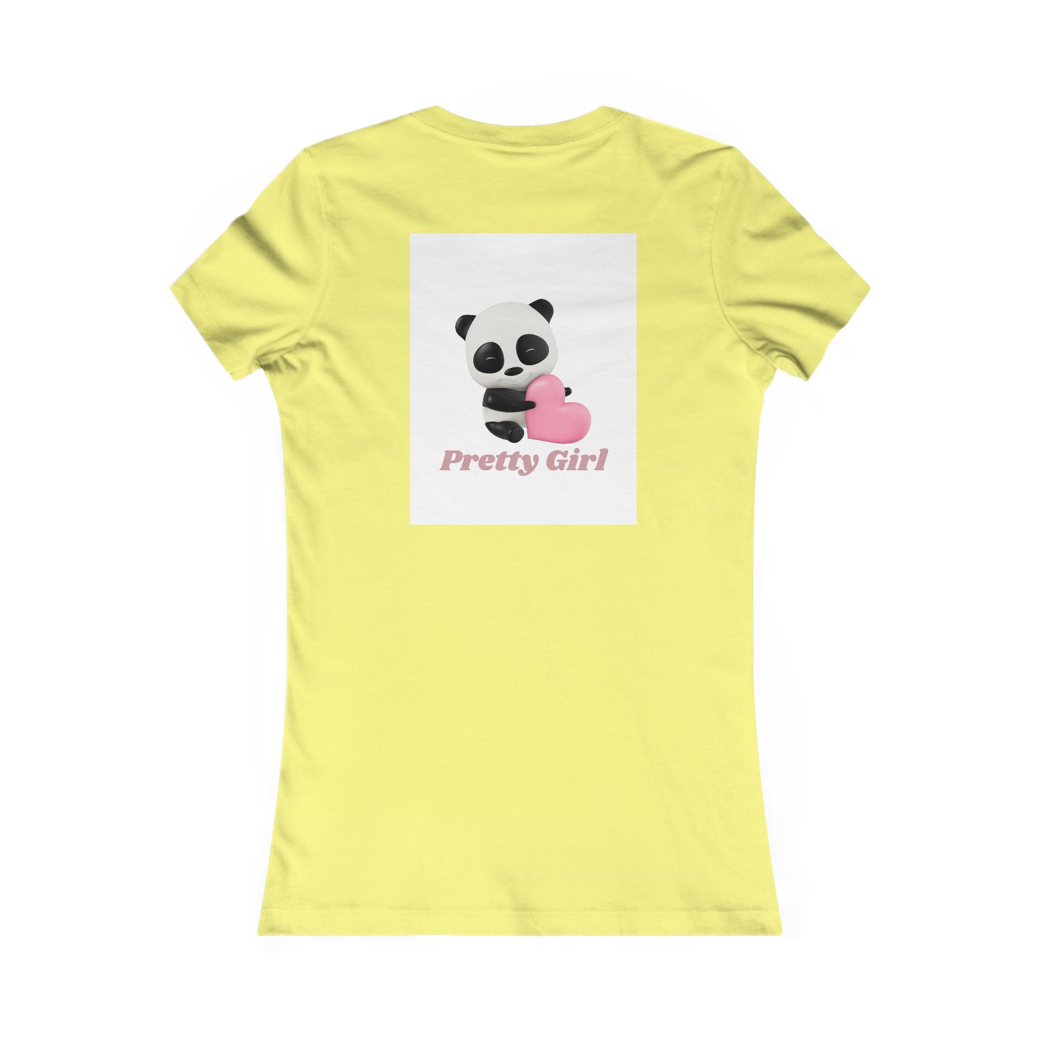 Pretty Girl Panda Tee — Cute Women's Graphic T-Shirt with Pink Heart
