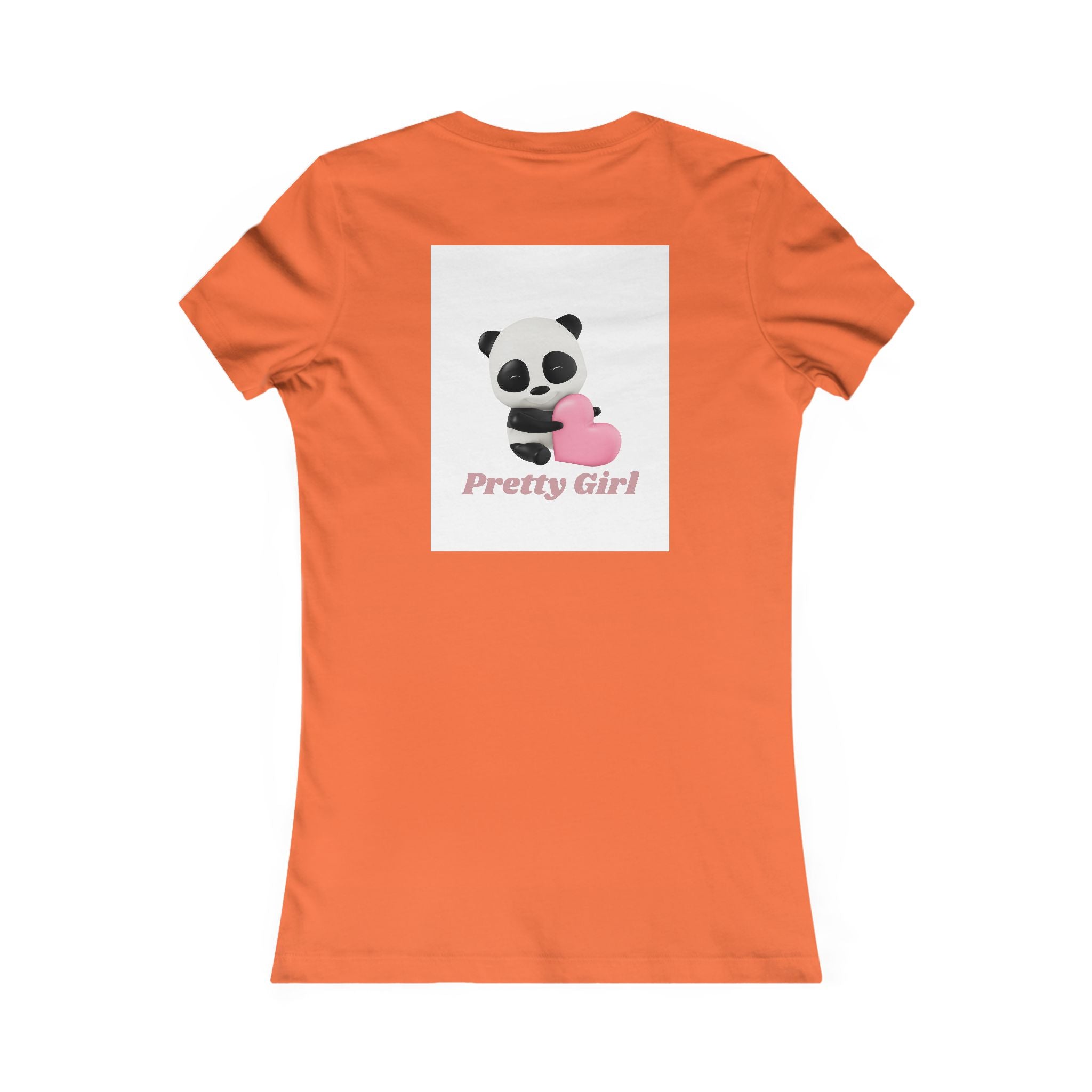 Pretty Girl Panda Tee — Cute Women's Graphic T-Shirt with Pink Heart