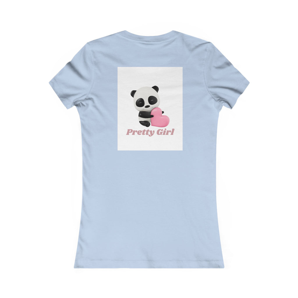 Pretty Girl Panda Tee — Cute Women's Graphic T-Shirt with Pink Heart