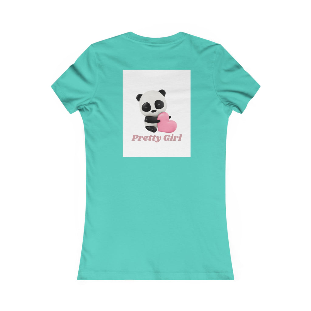 Pretty Girl Panda Tee — Cute Women's Graphic T-Shirt with Pink Heart