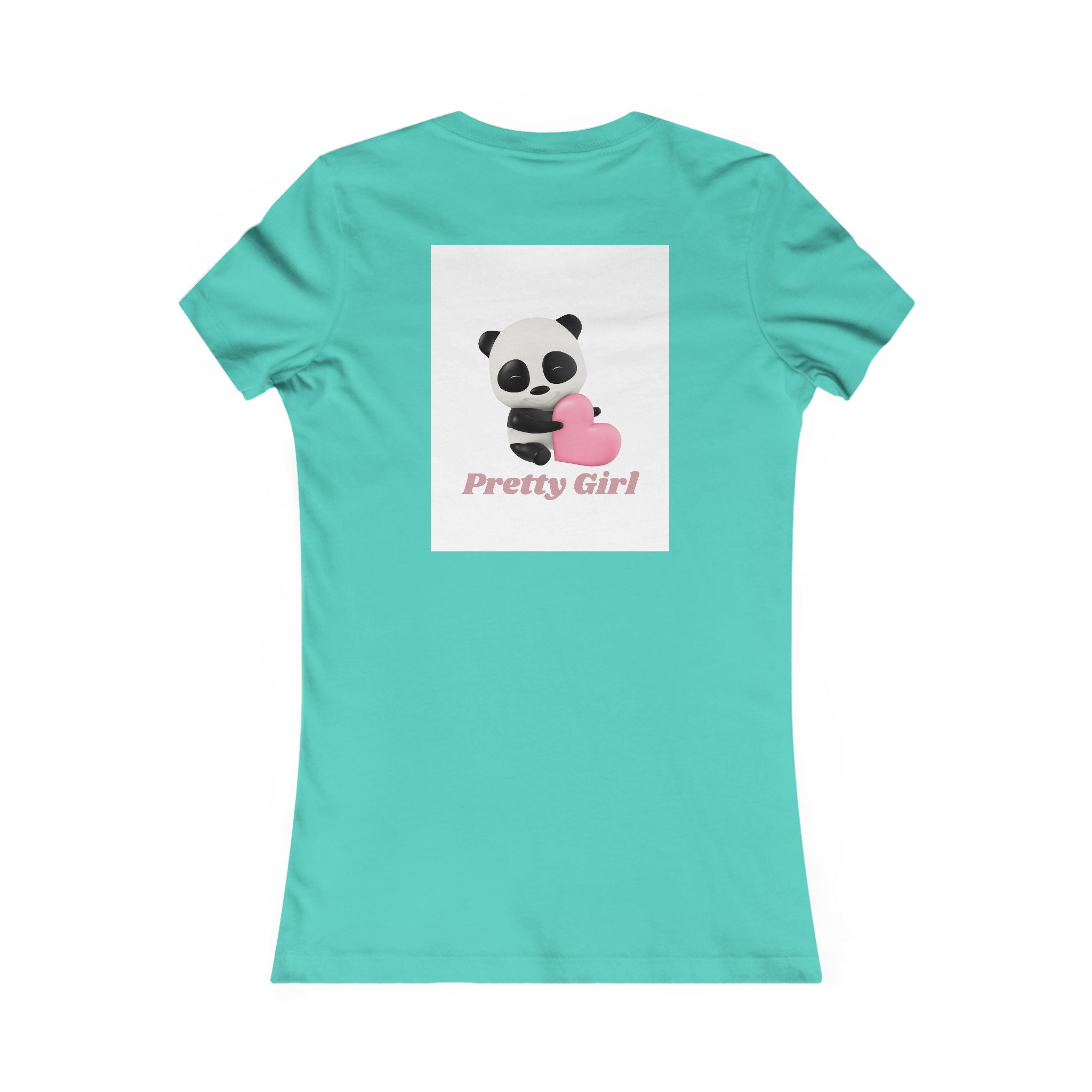 Pretty Girl Panda Tee — Cute Women's Graphic T-Shirt with Pink Heart