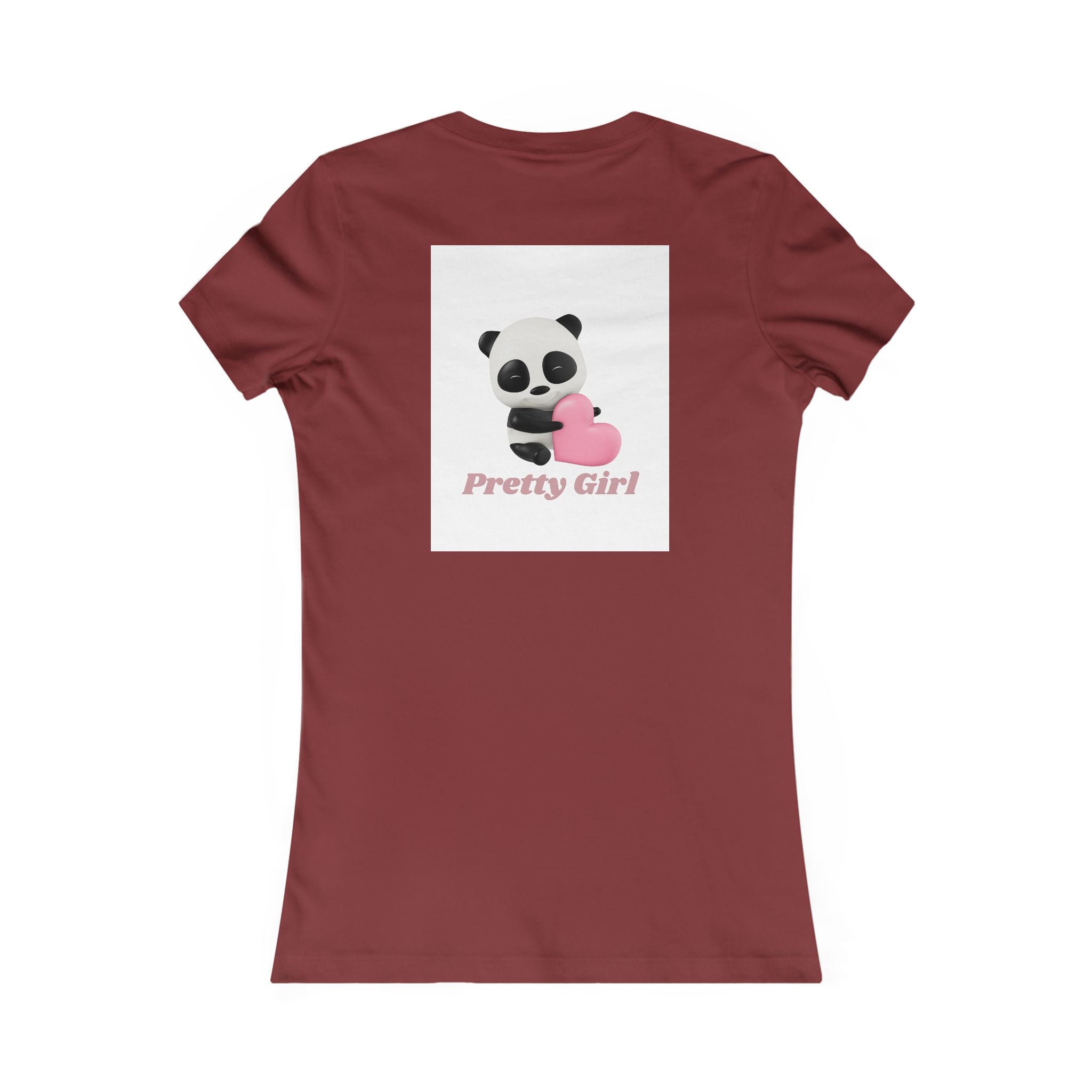 Pretty Girl Panda Tee — Cute Women's Graphic T-Shirt with Pink Heart