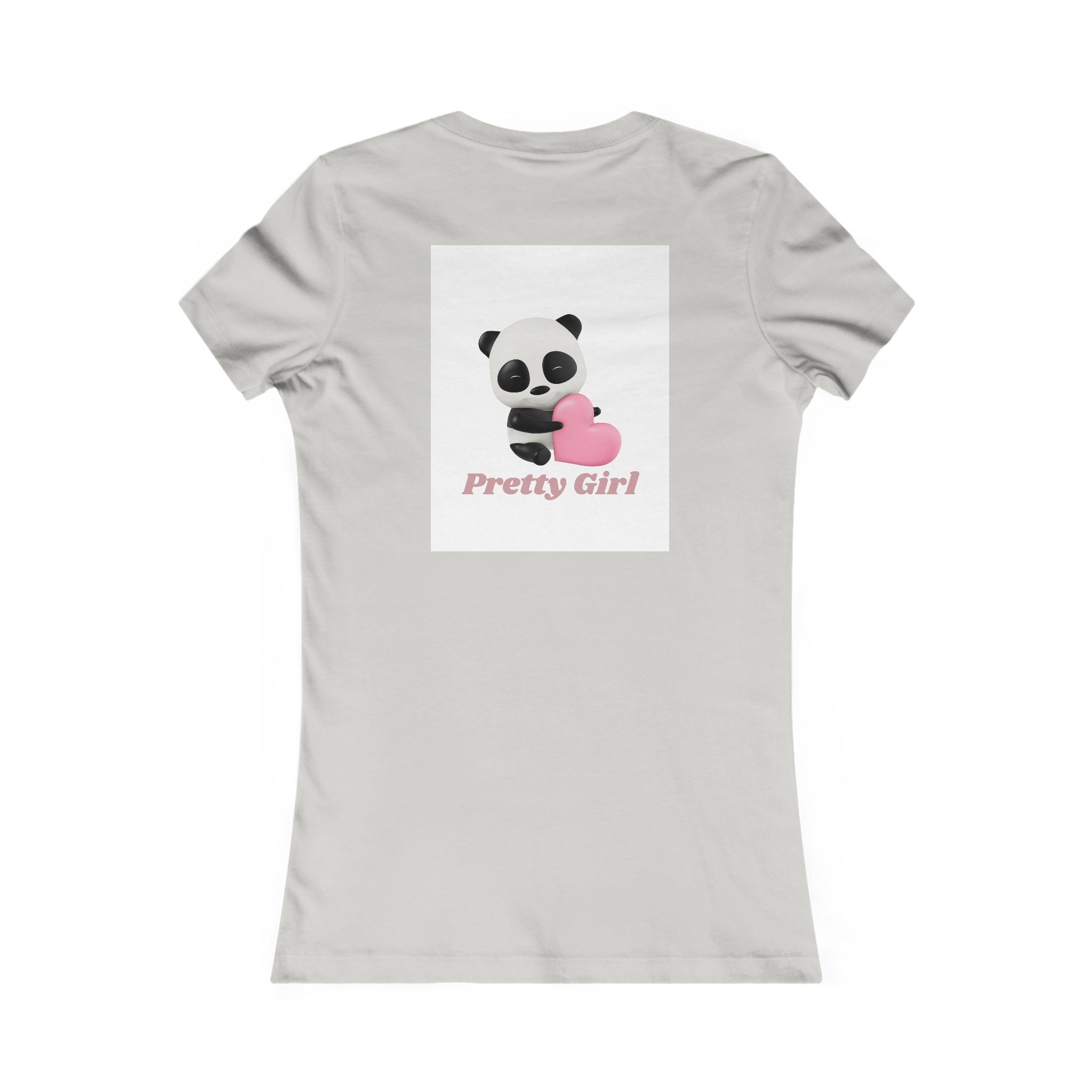 Pretty Girl Panda Tee — Cute Women's Graphic T-Shirt with Pink Heart