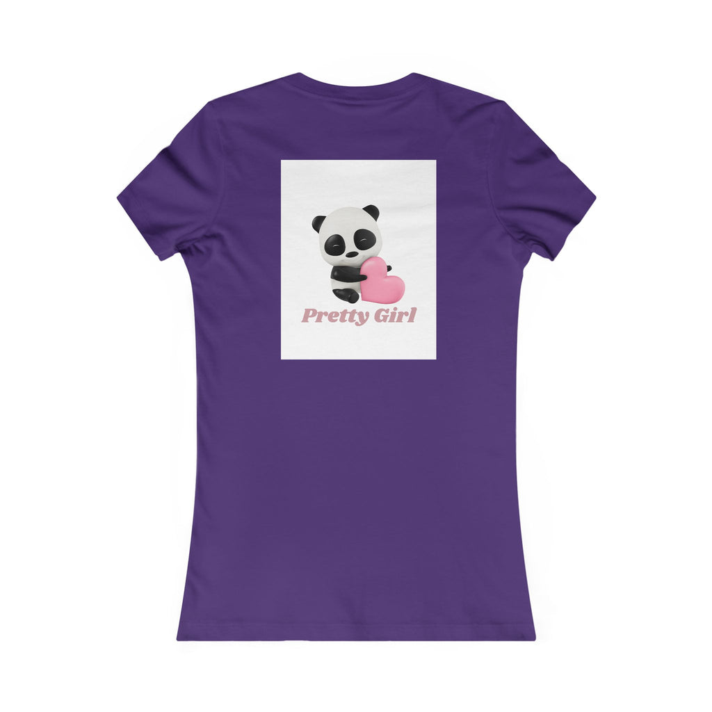 Pretty Girl Panda Tee — Cute Women's Graphic T-Shirt with Pink Heart