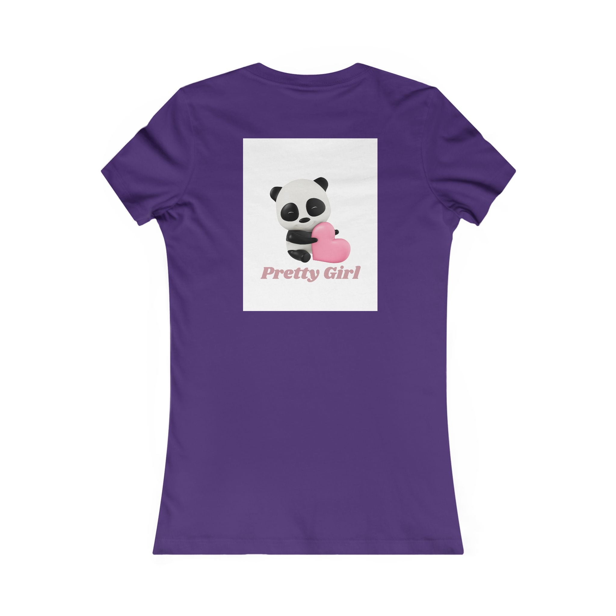Pretty Girl Panda Tee — Cute Women's Graphic T-Shirt with Pink Heart