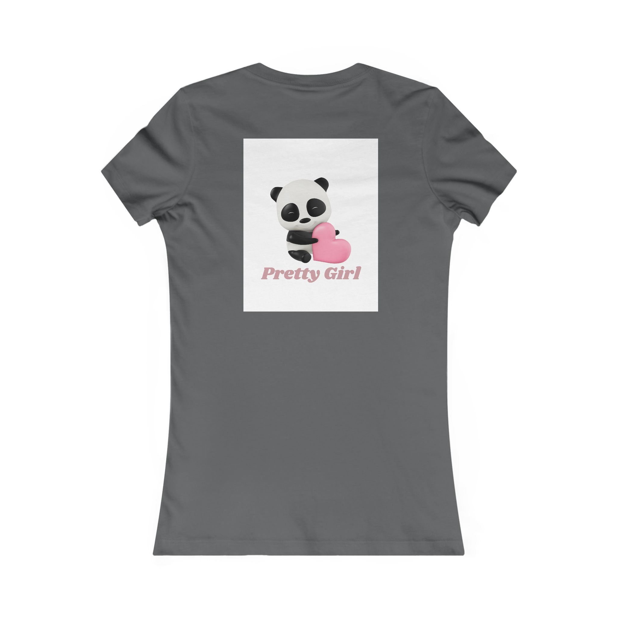 Pretty Girl Panda Tee — Cute Women's Graphic T-Shirt with Pink Heart