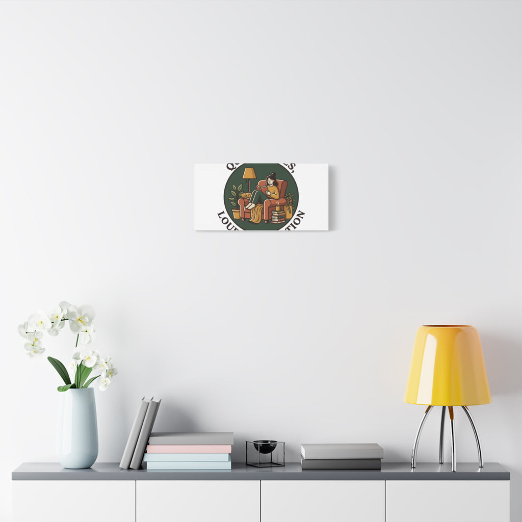 Quiet Pages Loud Imagination Canvas | Book Lover, Cozy Reading, Library Aesthetic
