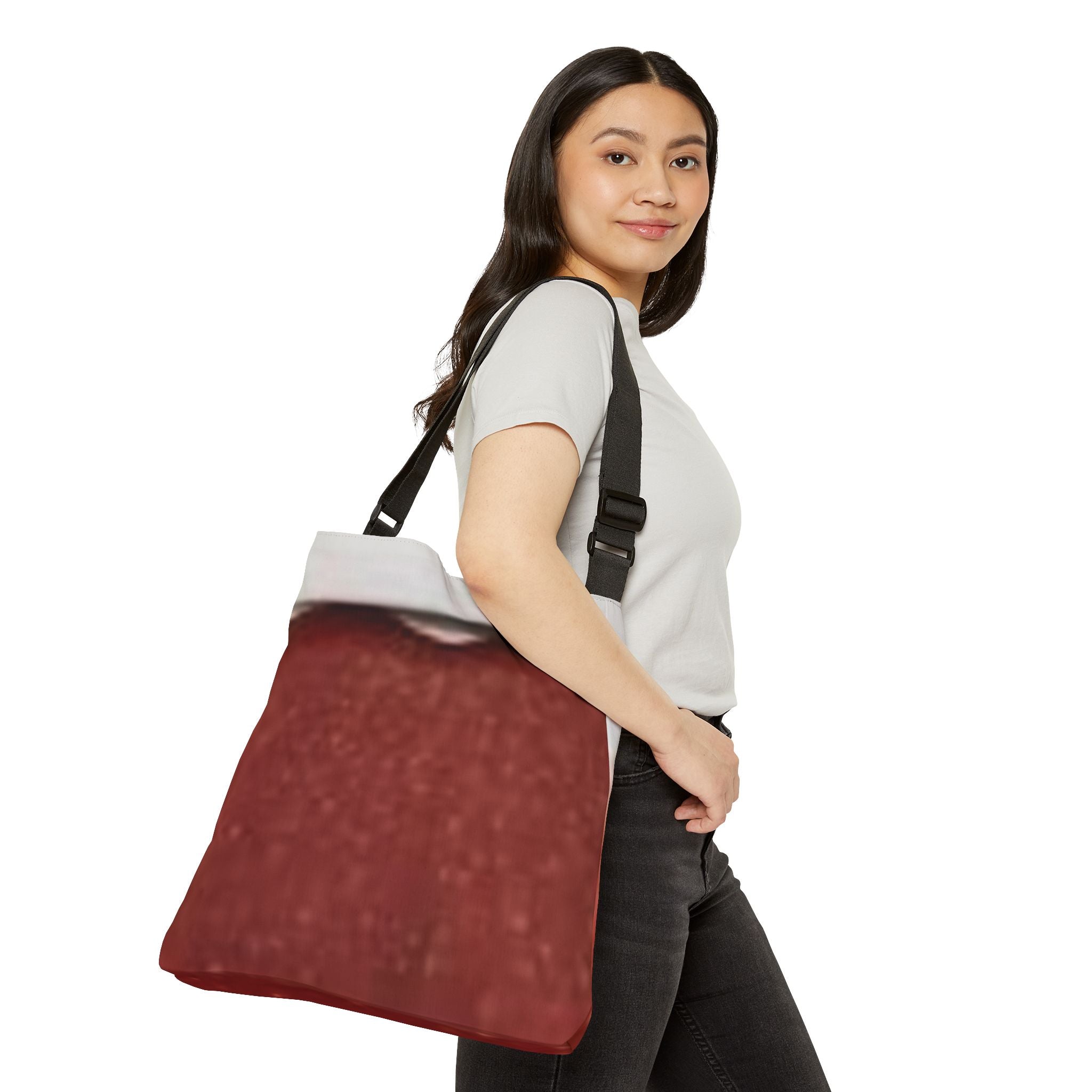 Apple Print Adjustable Tote Bag – Red Fruit Market Shoulder Bag