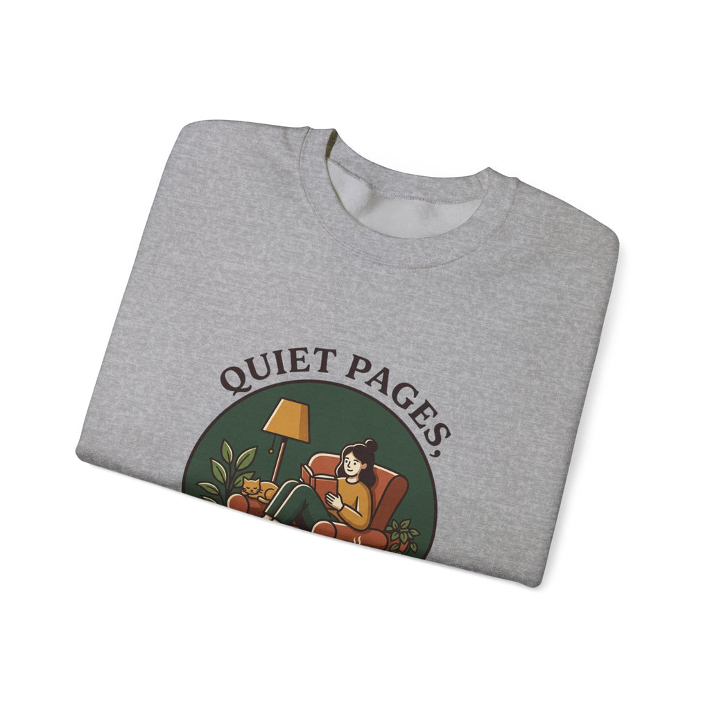 Quiet Pages Loud Imagination Crewneck Sweatshirt | Bookish Cozy Reading, Library Aesthetic