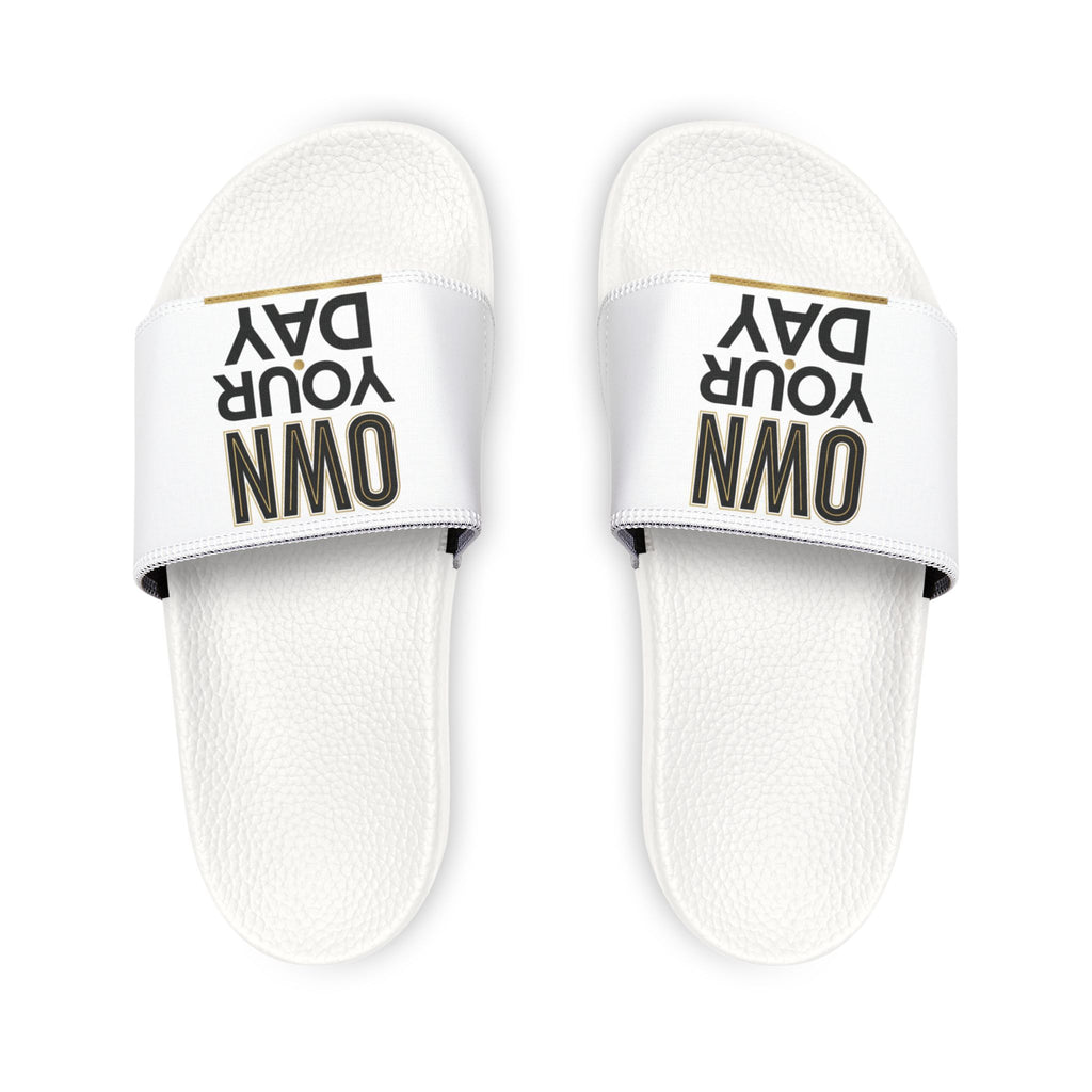 Youth Slide Sandals — "MIR AARIF" Removable-Strap White Comfort Slides