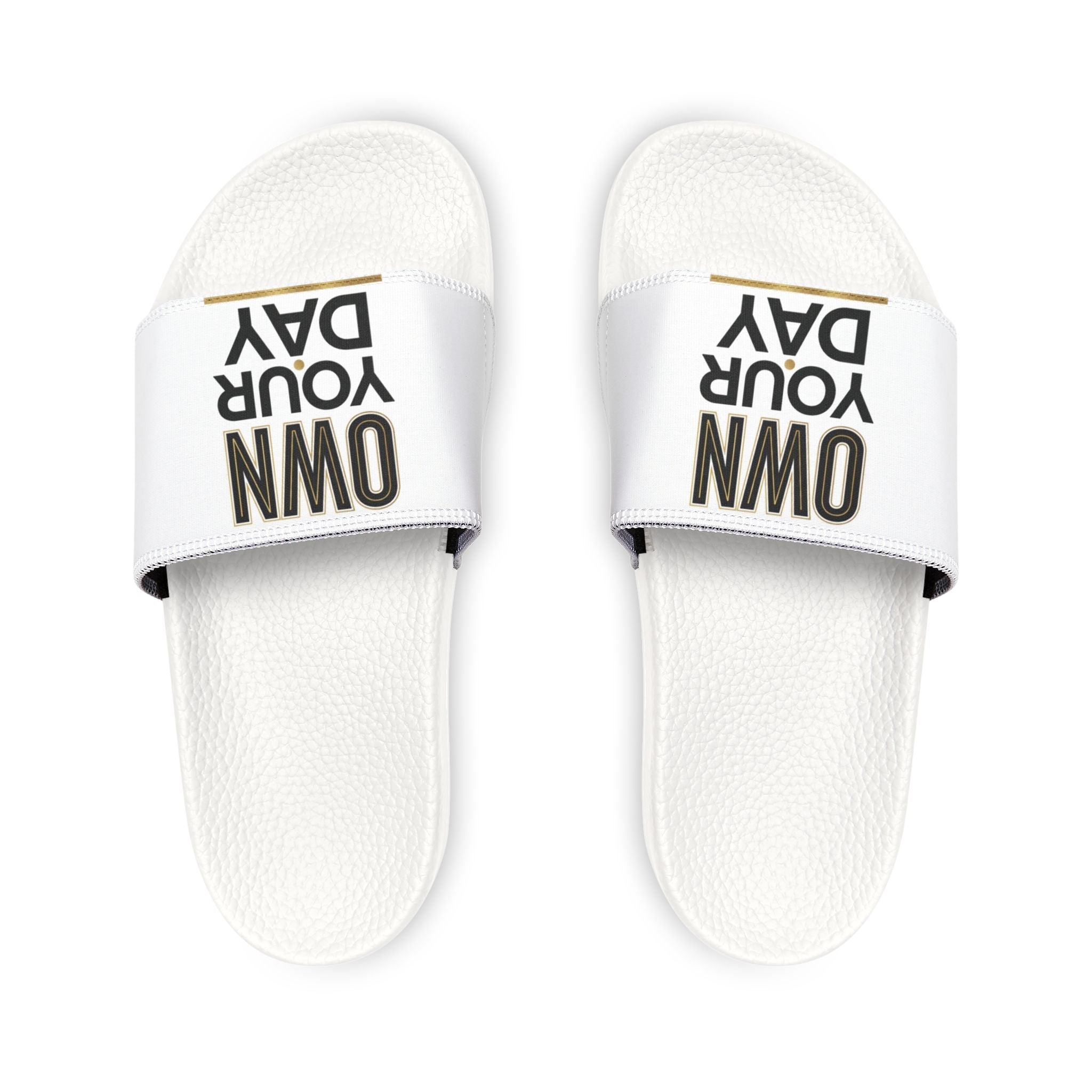 Youth Slide Sandals — "MIR AARIF" Removable-Strap White Comfort Slides