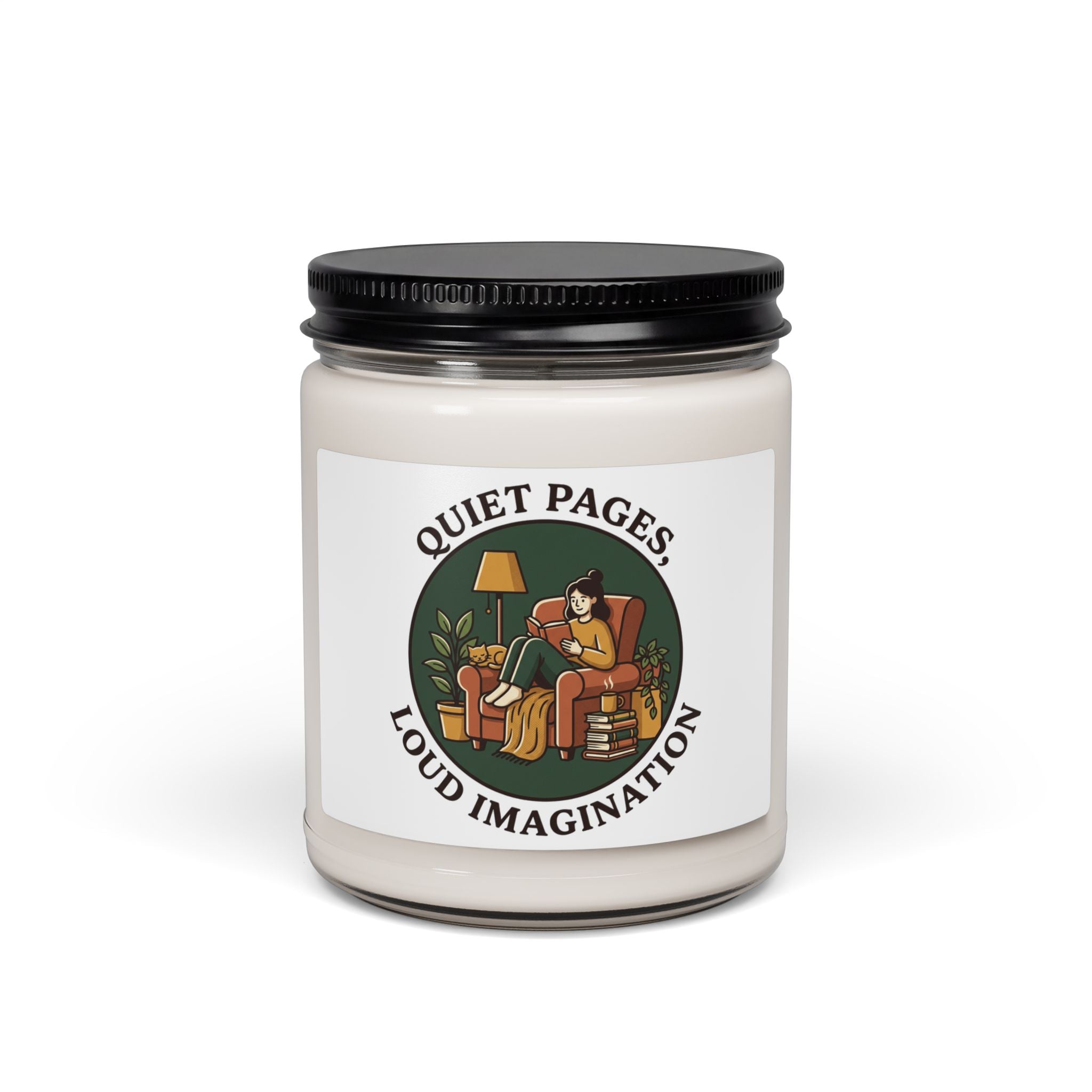 Quiet Pages Loud Imagination Candle | Book Lover, Cozy Reading Soy Candle