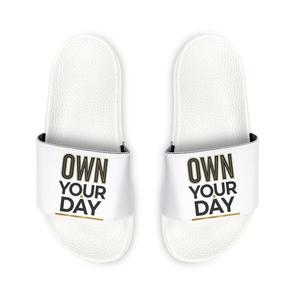 Youth Slide Sandals — "MIR AARIF" Removable-Strap White Comfort Slides