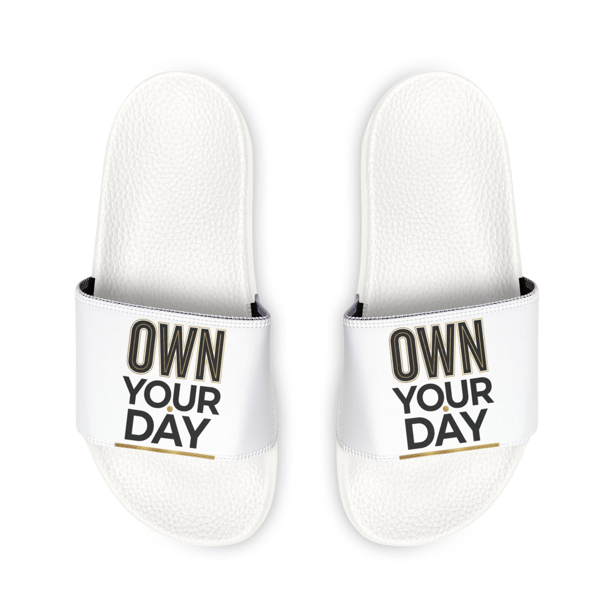 Youth Slide Sandals — "MIR AARIF" Removable-Strap White Comfort Slides