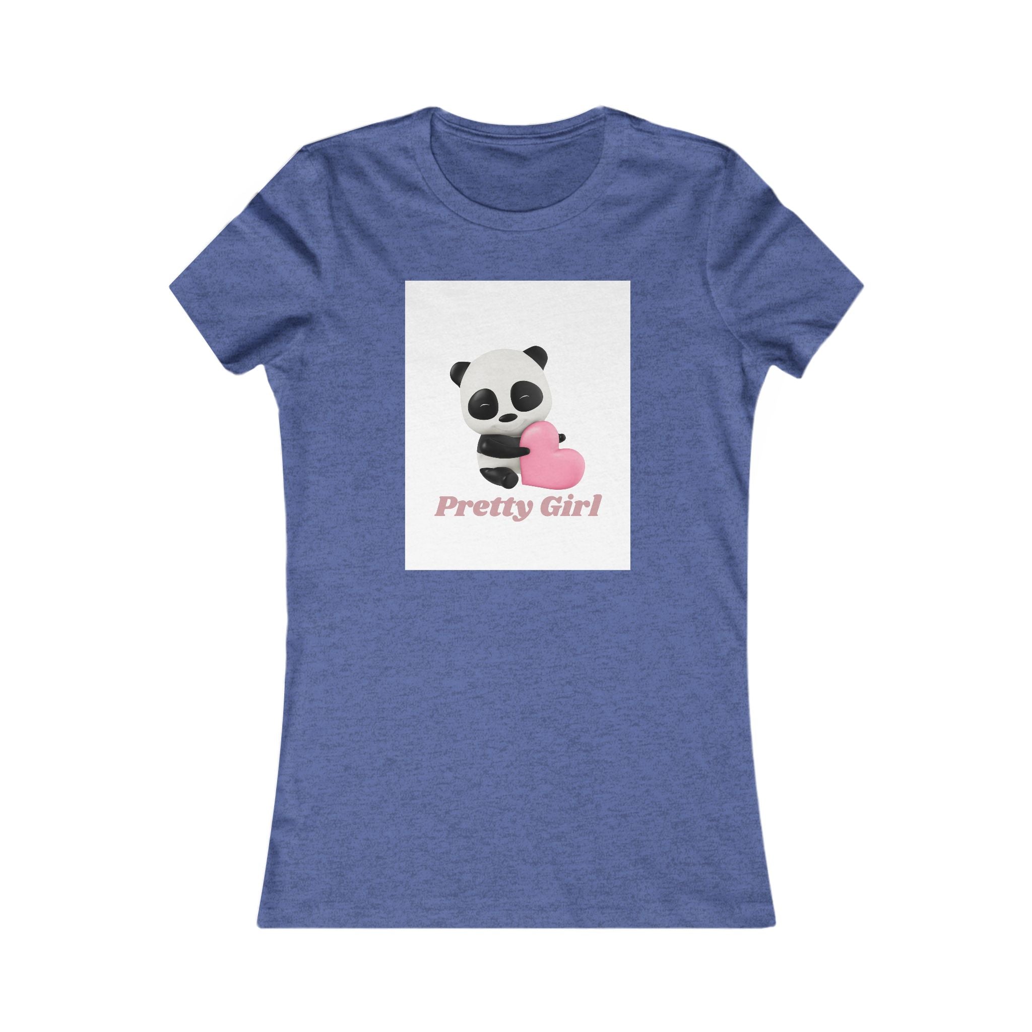 Pretty Girl Panda Tee — Cute Women's Graphic T-Shirt with Pink Heart