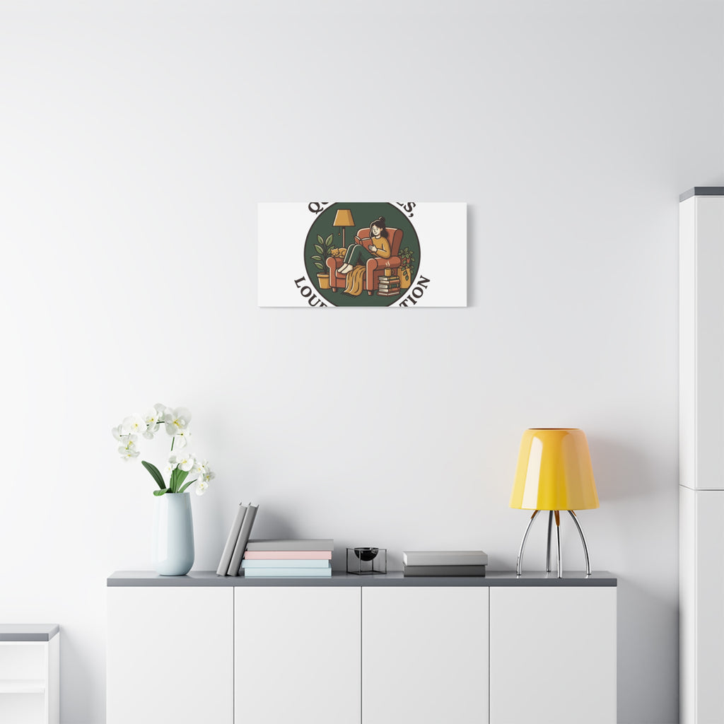 Quiet Pages Loud Imagination Canvas | Book Lover, Cozy Reading, Library Aesthetic