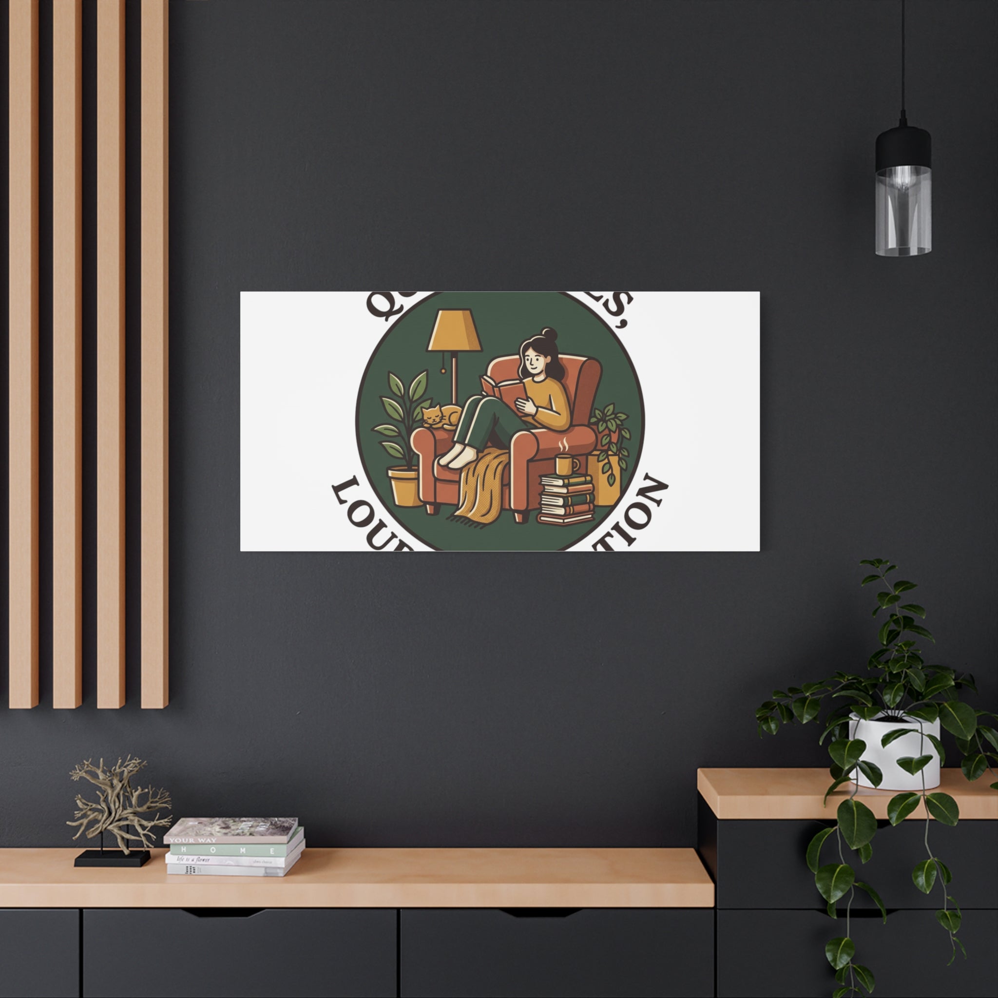 Quiet Pages Loud Imagination Canvas | Book Lover, Cozy Reading, Library Aesthetic