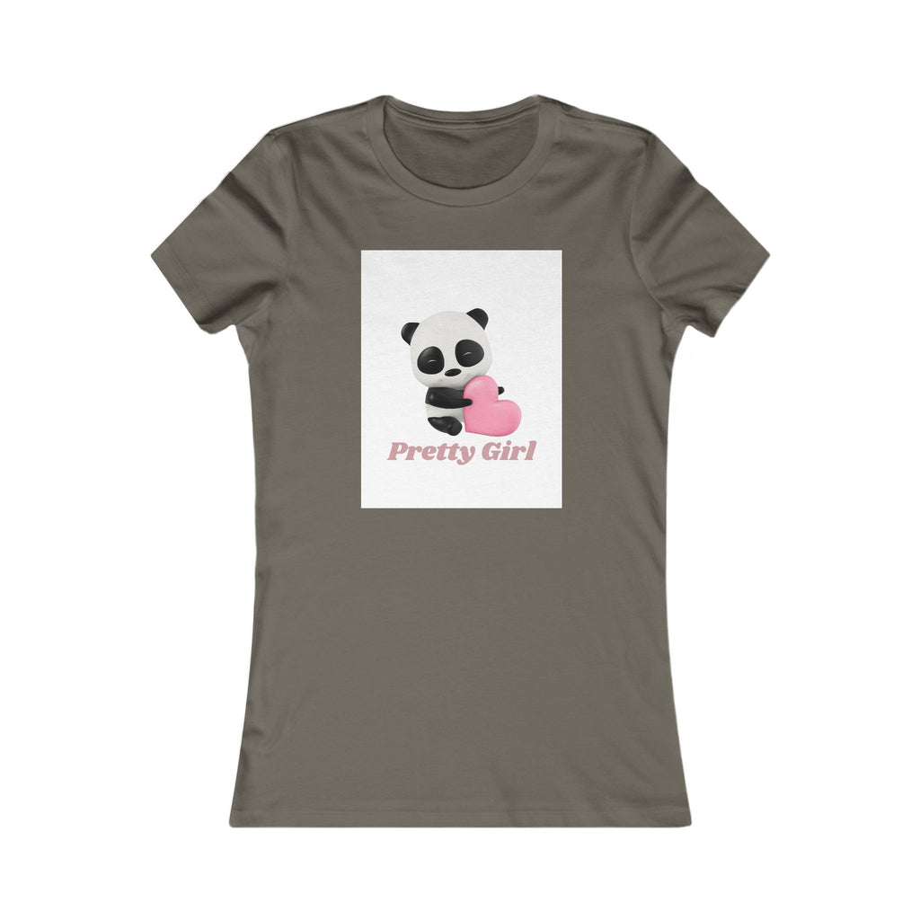 Pretty Girl Panda Tee — Cute Women's Graphic T-Shirt with Pink Heart