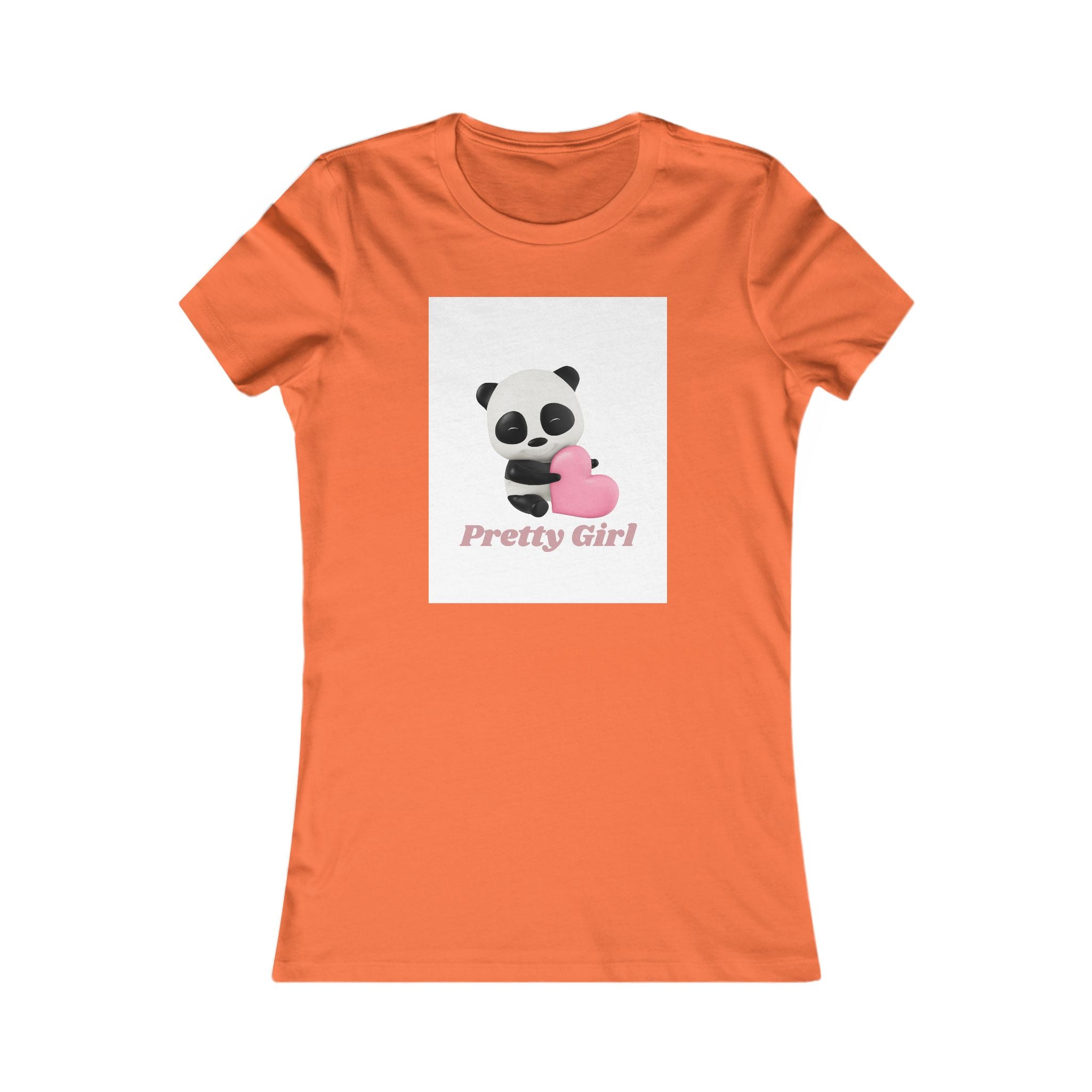 Pretty Girl Panda Tee — Cute Women's Graphic T-Shirt with Pink Heart