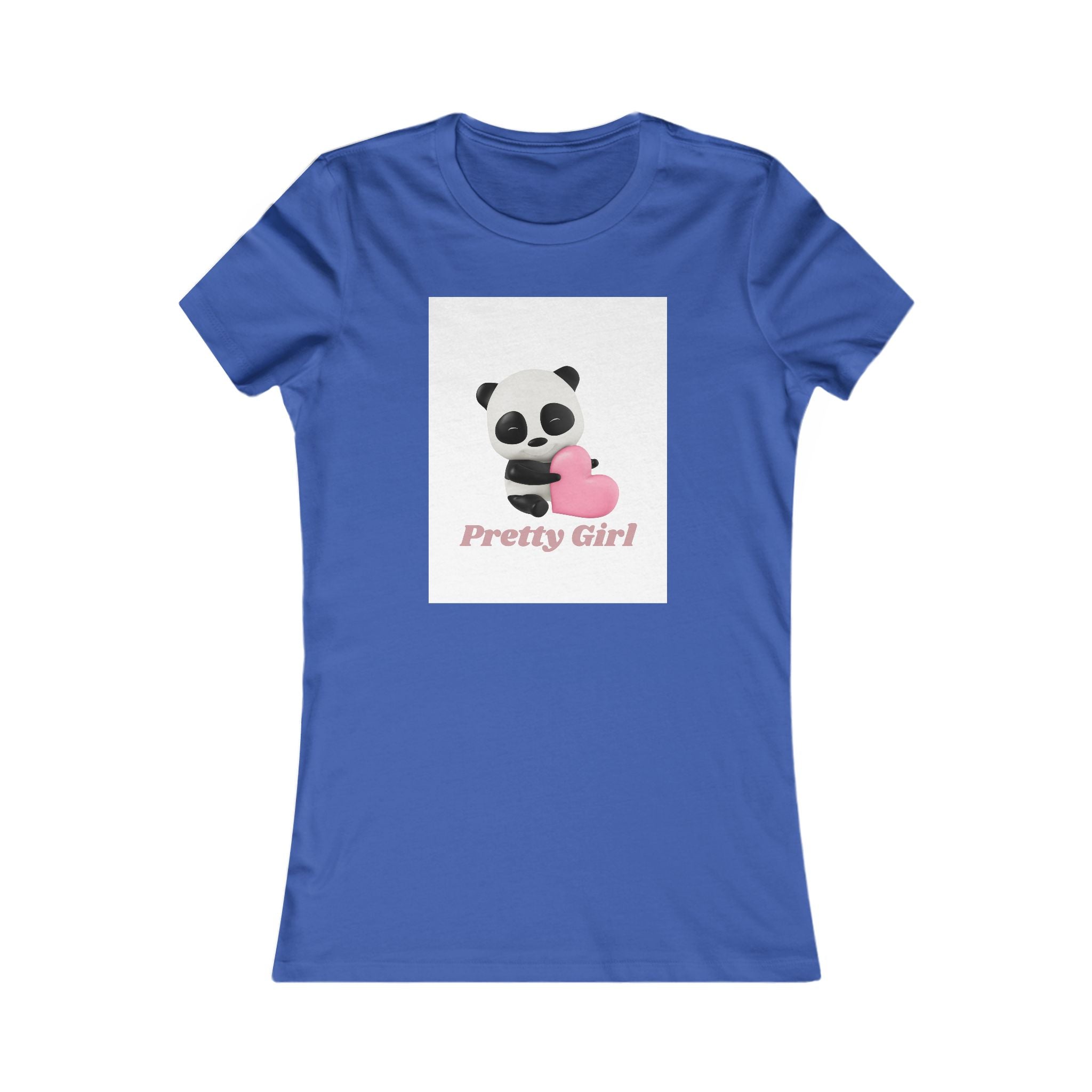 Pretty Girl Panda Tee — Cute Women's Graphic T-Shirt with Pink Heart