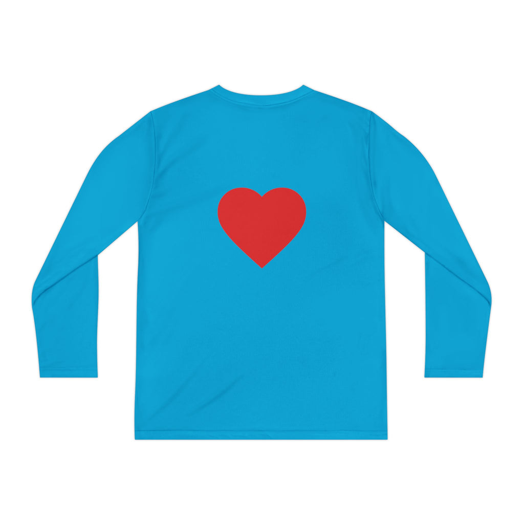 Youth Long Sleeve Tee — Red Heart "love" Graphic
