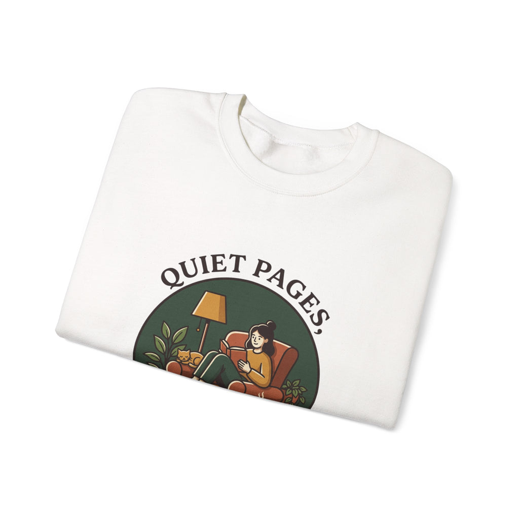Quiet Pages Loud Imagination Crewneck Sweatshirt | Bookish Cozy Reading, Library Aesthetic