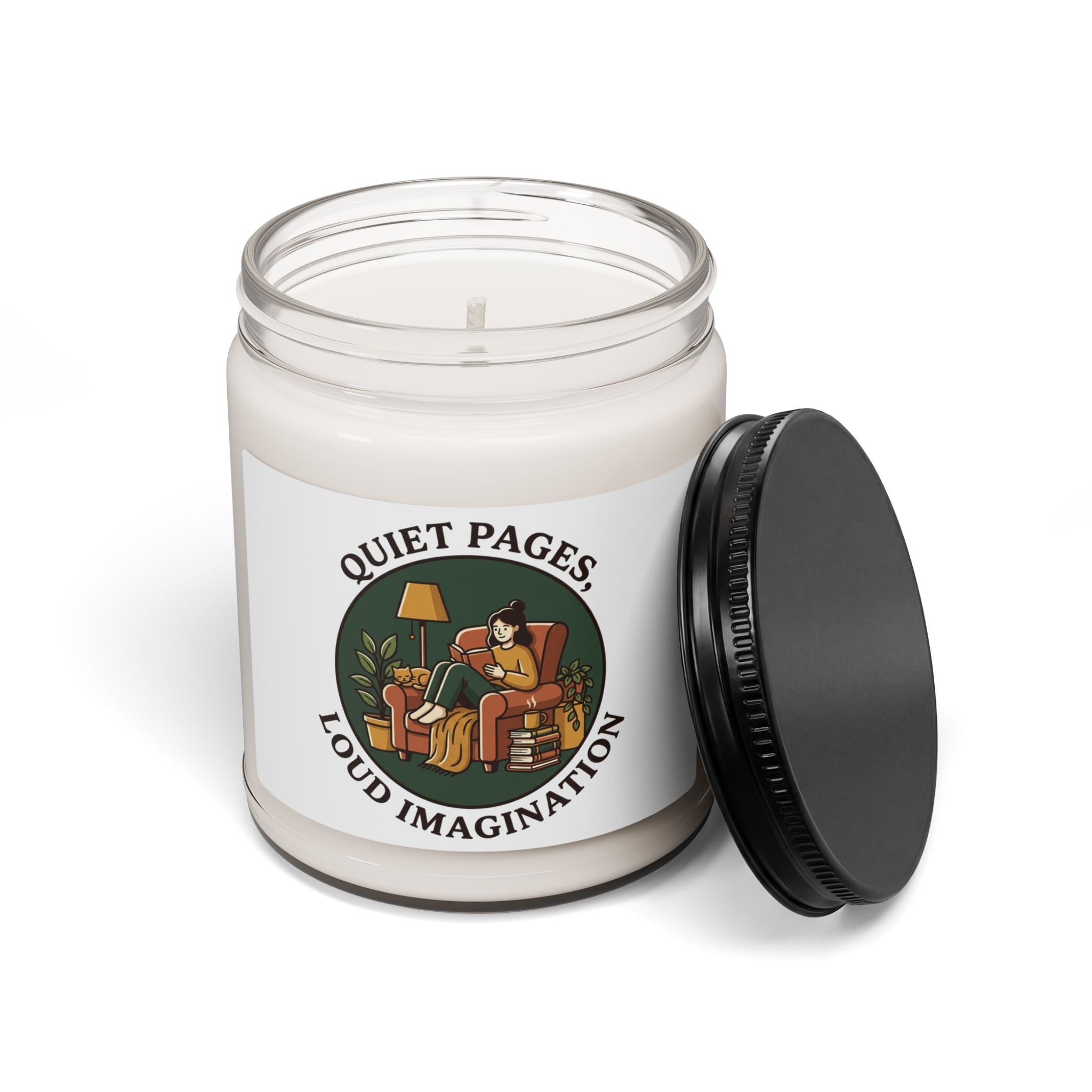 Quiet Pages Loud Imagination Candle | Book Lover, Cozy Reading Soy Candle