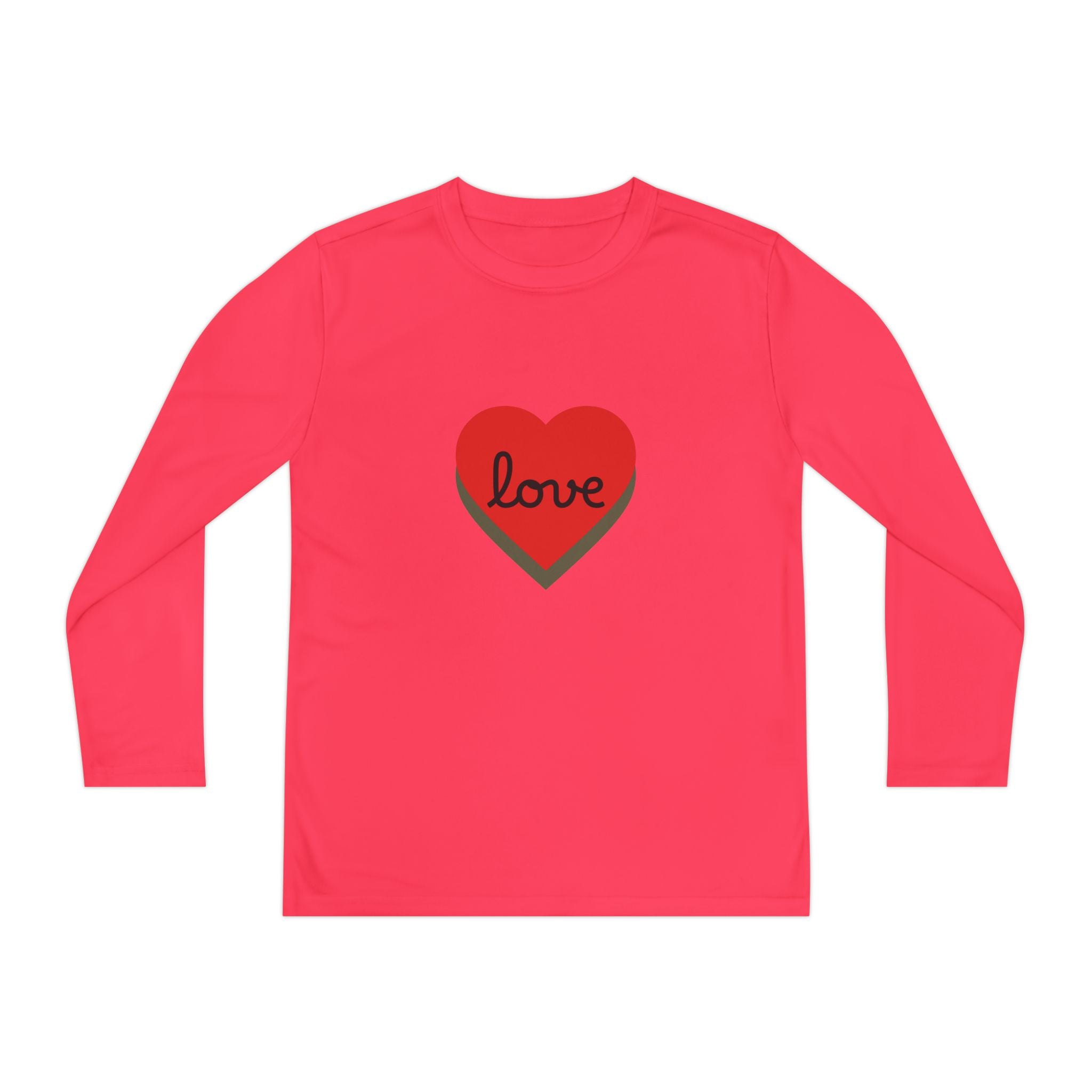 Youth Long Sleeve Tee — Red Heart "love" Graphic