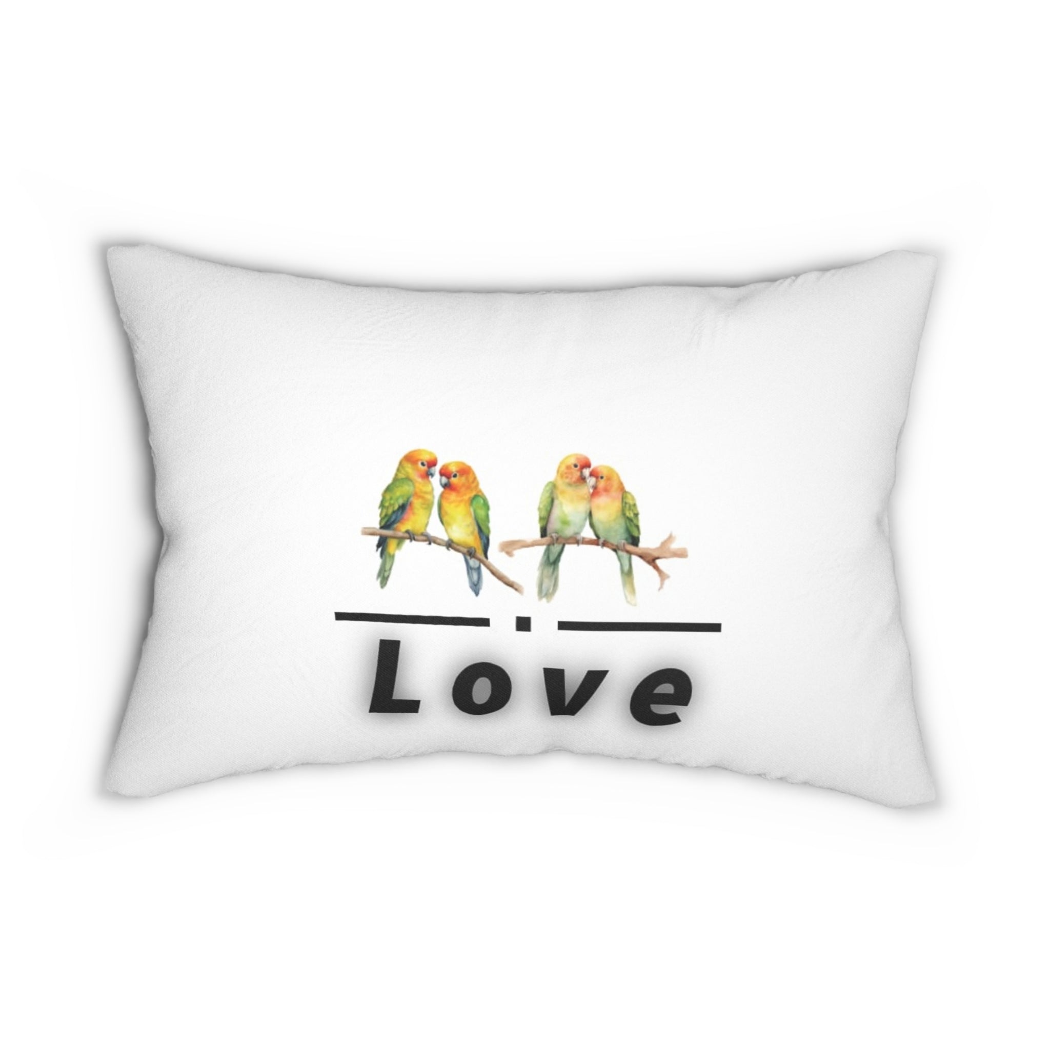Love Parrot Lumbar Pillow — Cute Bird Couple Decorative Pillow