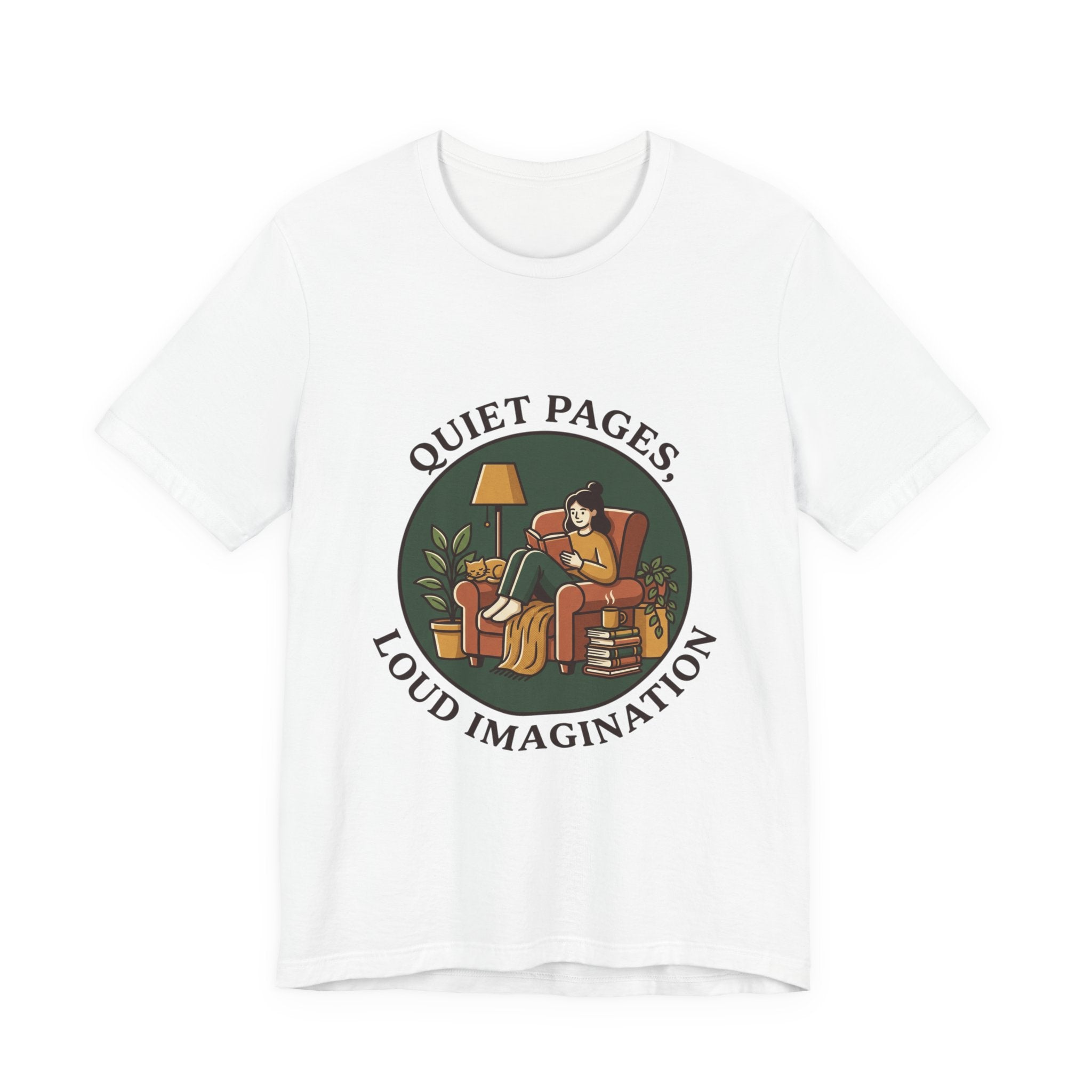Quiet Pages Loud Imagination Tee | Book Lover, Cozy Reading, Library Aesthetic