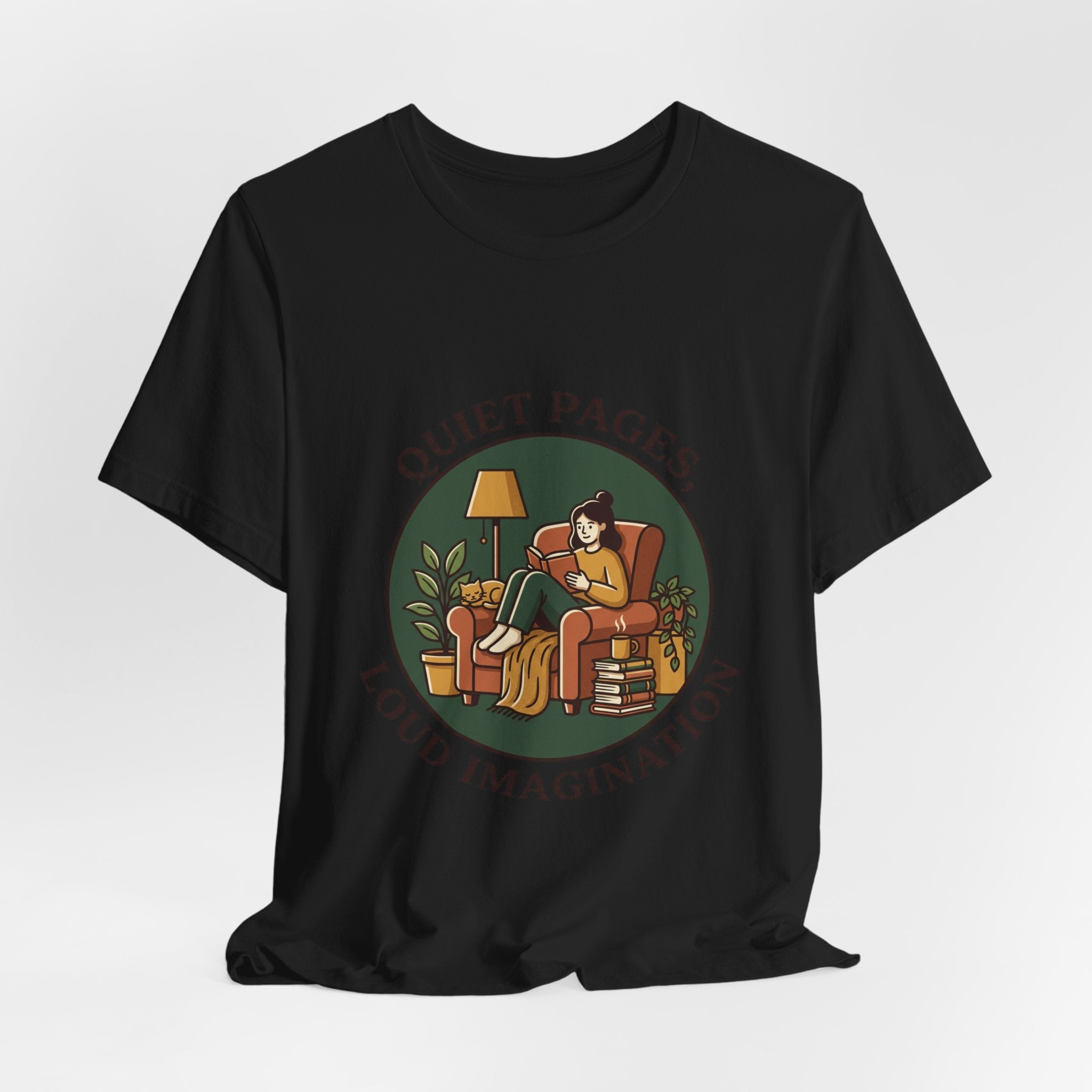 Quiet Pages Loud Imagination Tee | Book Lover, Cozy Reading, Library Aesthetic