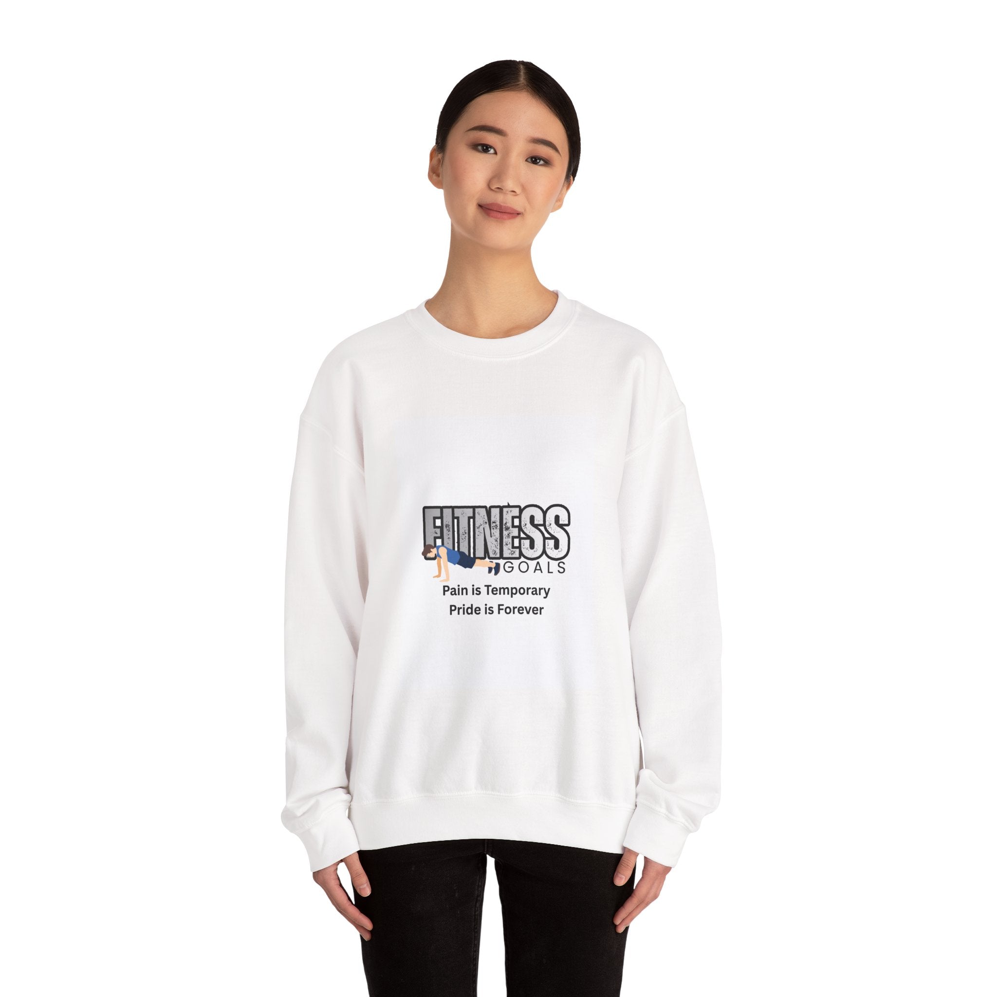 Fitness Goals dumbbell graphic Sweatshirt | Pain is Temporary Pride is Forever