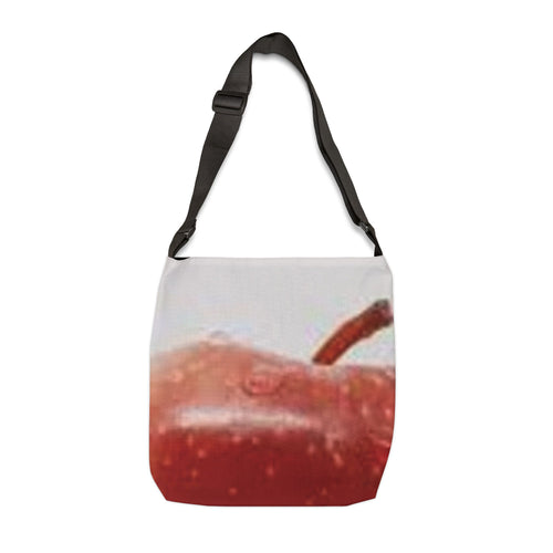 Apple Print Adjustable Tote Bag – Red Fruit Market Shoulder Bag