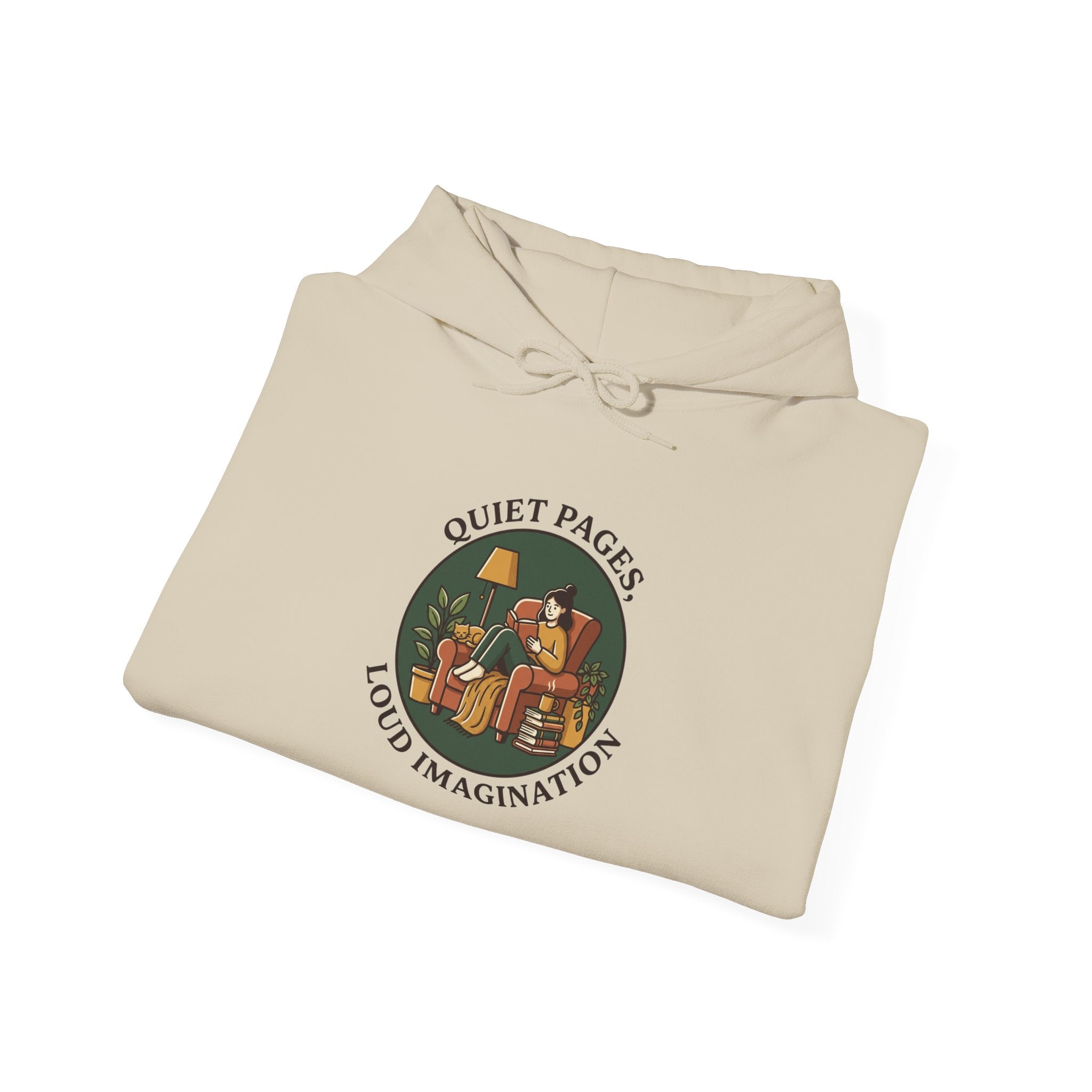 Quiet Pages hoodie | Book Lover Aesthetic, cozy reading sweatshirt