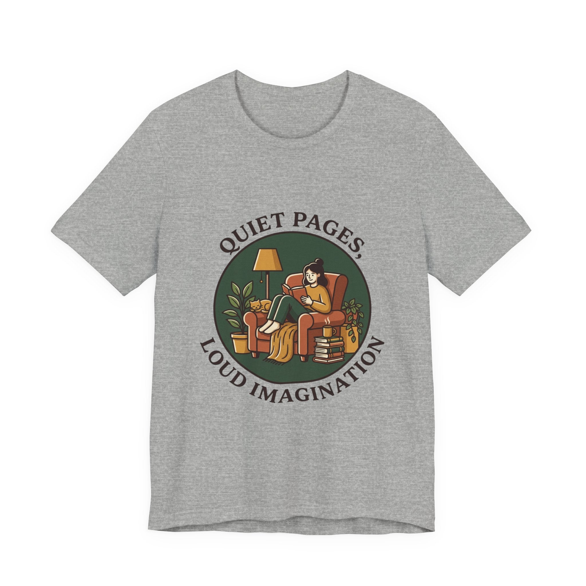Quiet Pages Loud Imagination Tee | Book Lover, Cozy Reading, Library Aesthetic