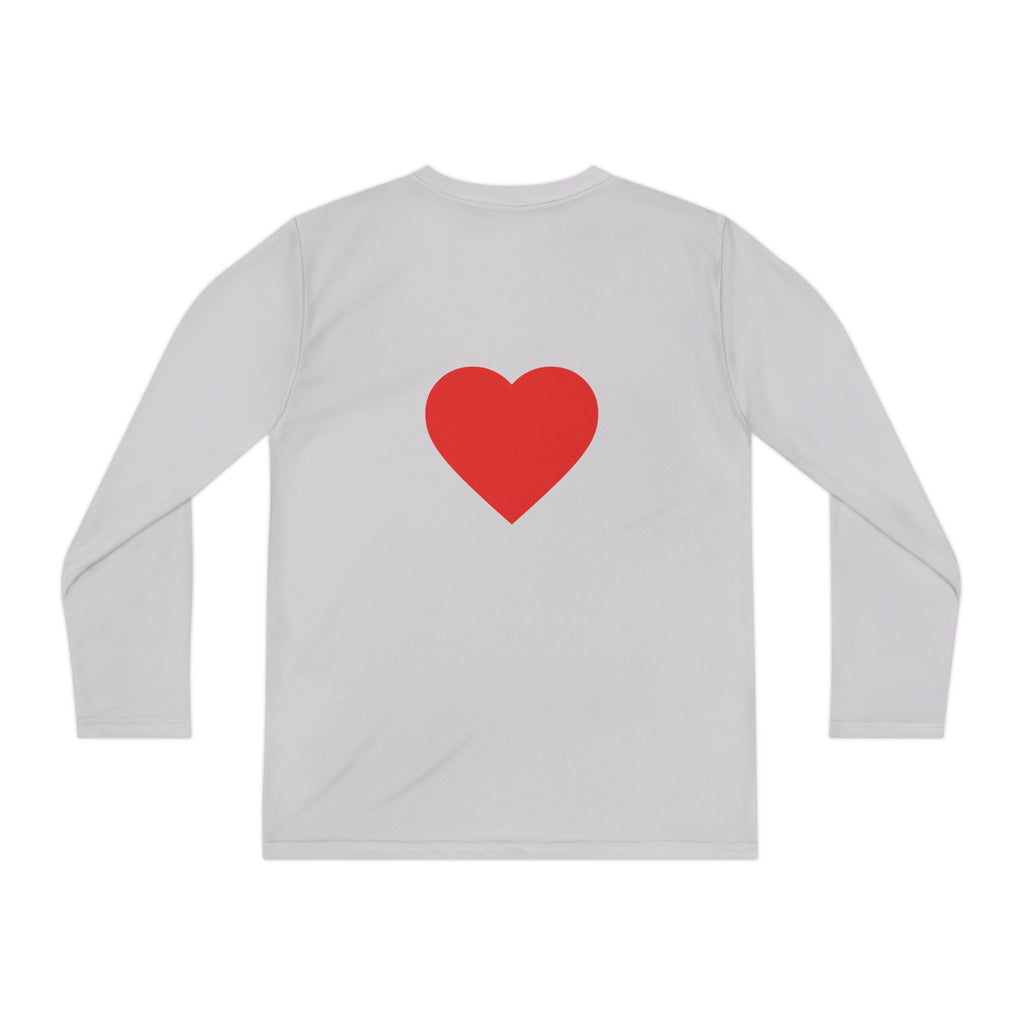 Youth Long Sleeve Tee — Red Heart "love" Graphic