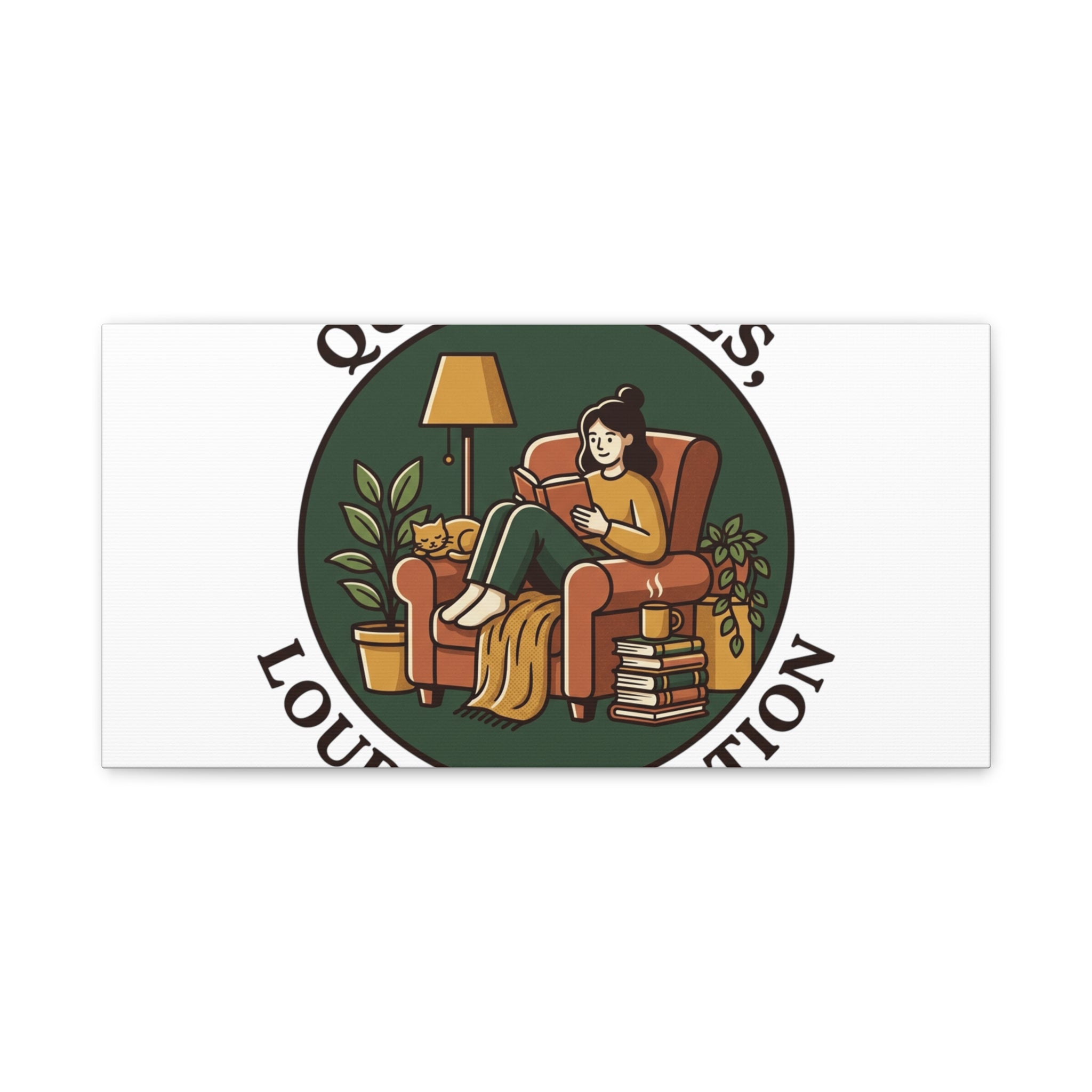 Quiet Pages Loud Imagination Canvas | Book Lover, Cozy Reading, Library Aesthetic